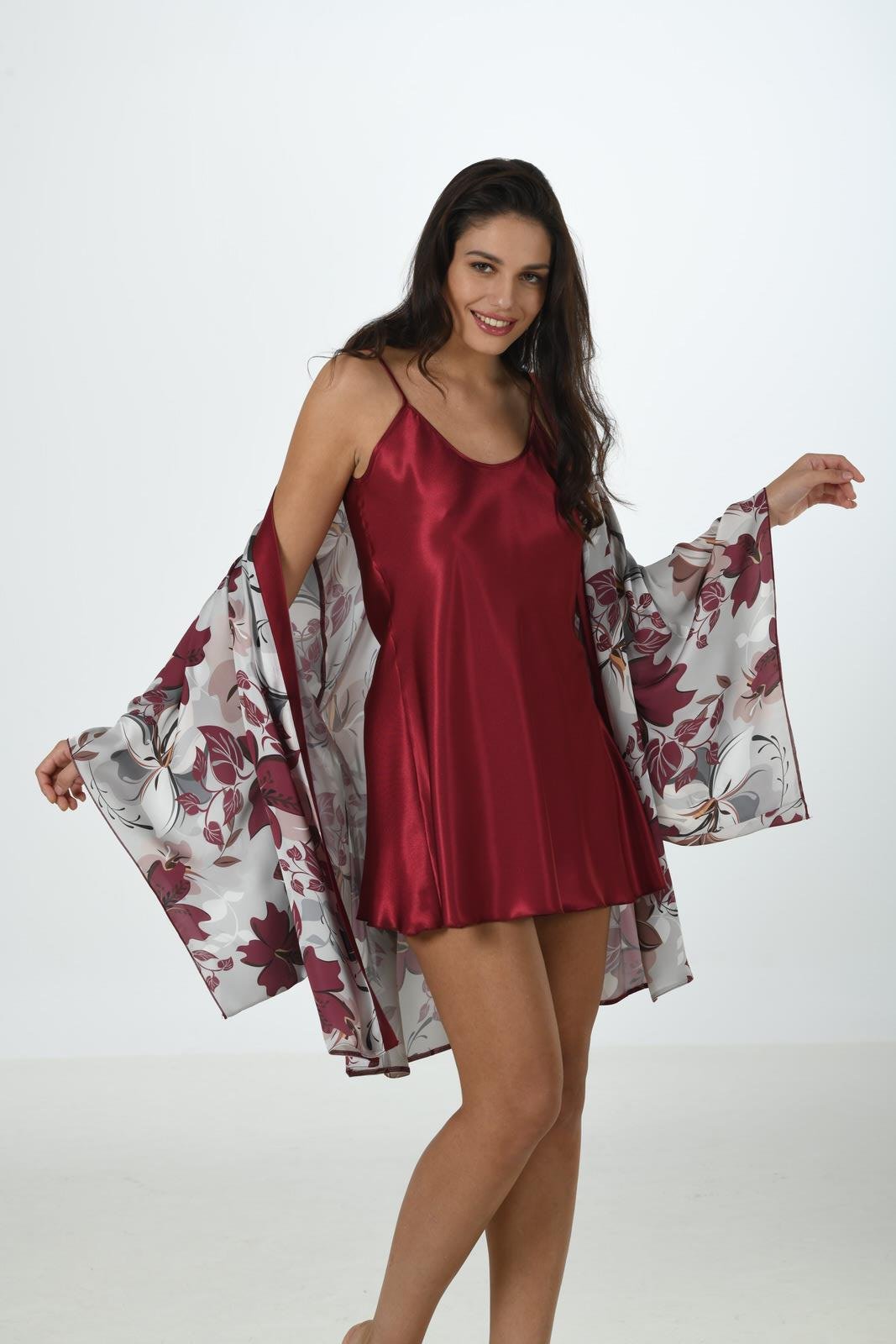 Moongirl 577 Kadın Saten Kısa İkili Takım