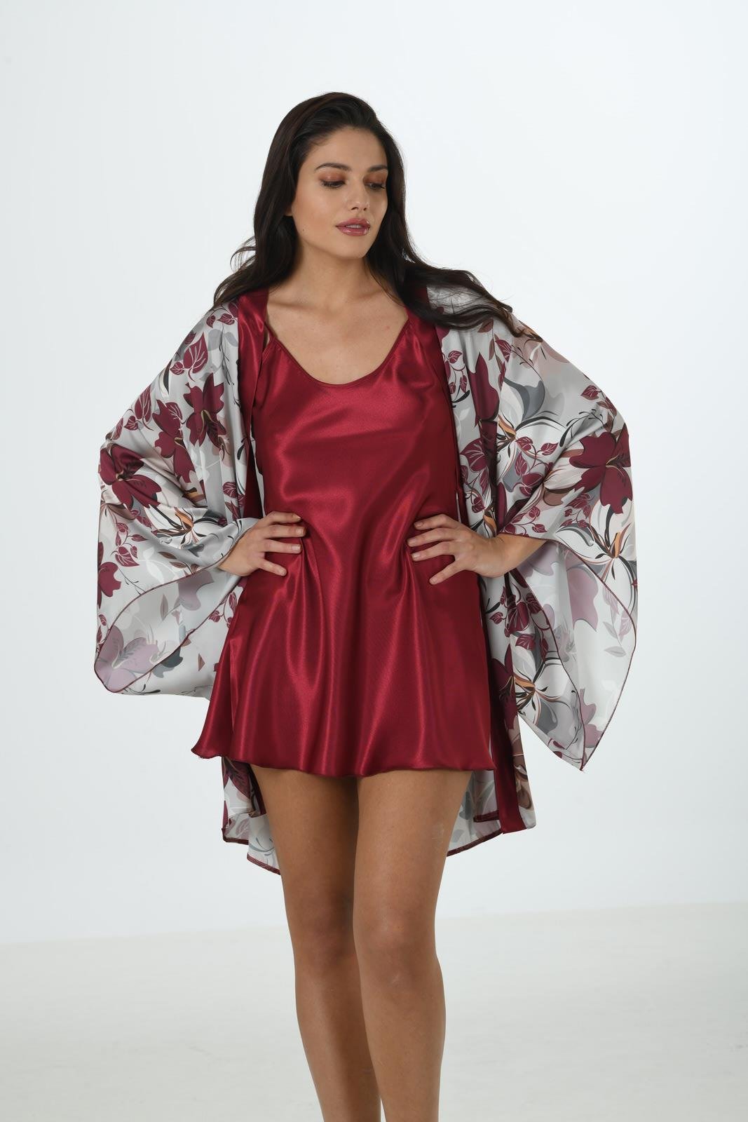 Moongirl 577 Kadın Saten Kısa İkili Takım