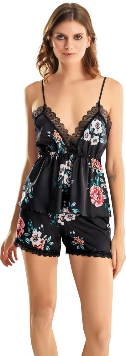 Moongirl 703 Kadın Saten Şort Takım