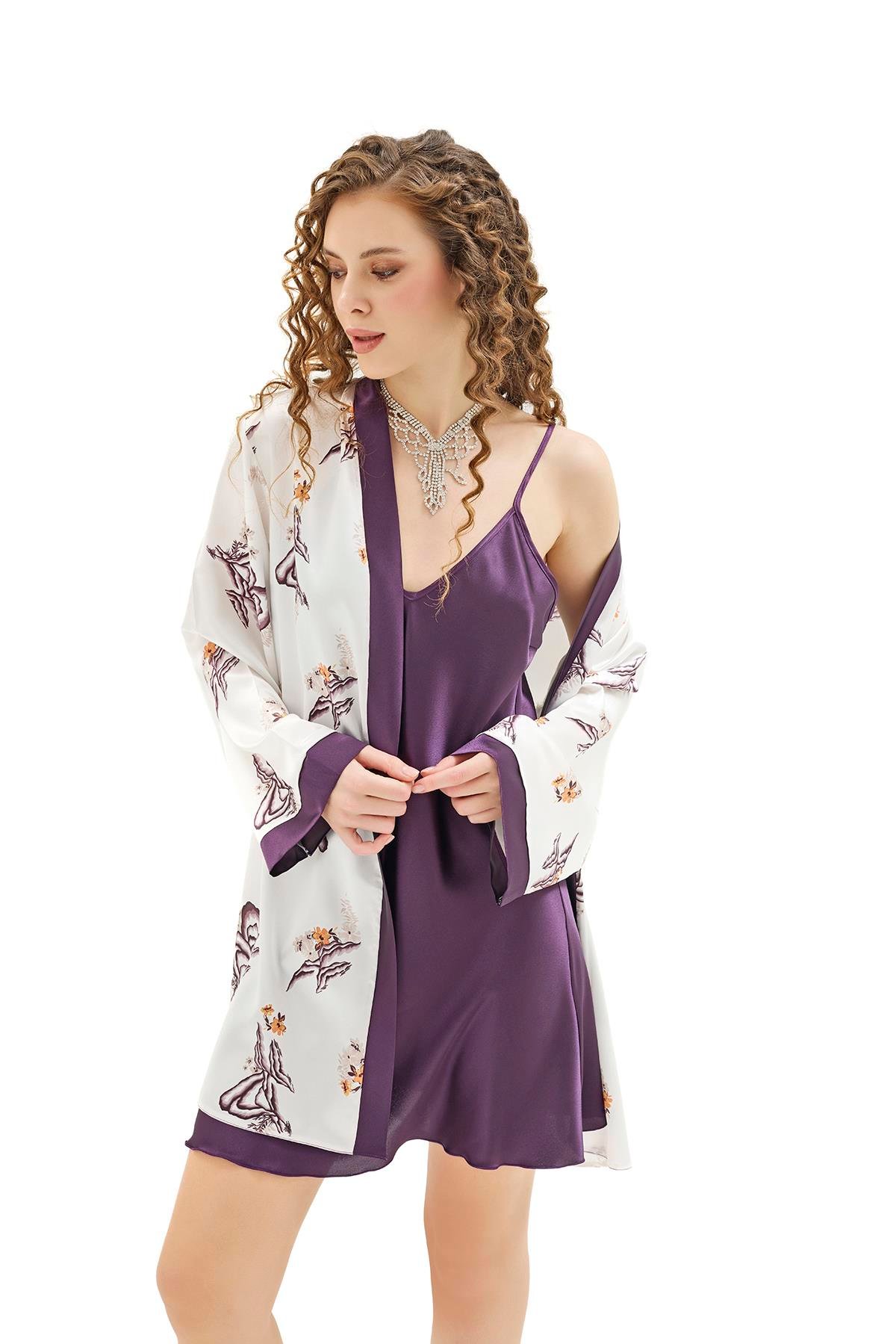 Moongirl 900 Kadın Saten Kısa İkili Takım