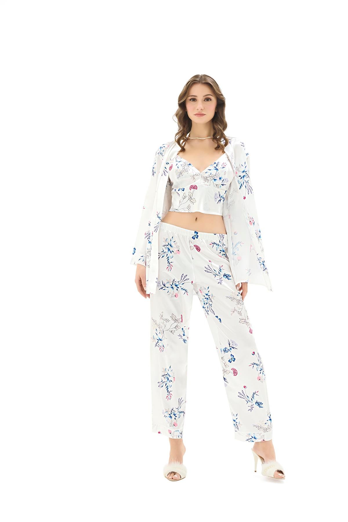 Moongirl 925 Kadın Üçlü Pijama Takım