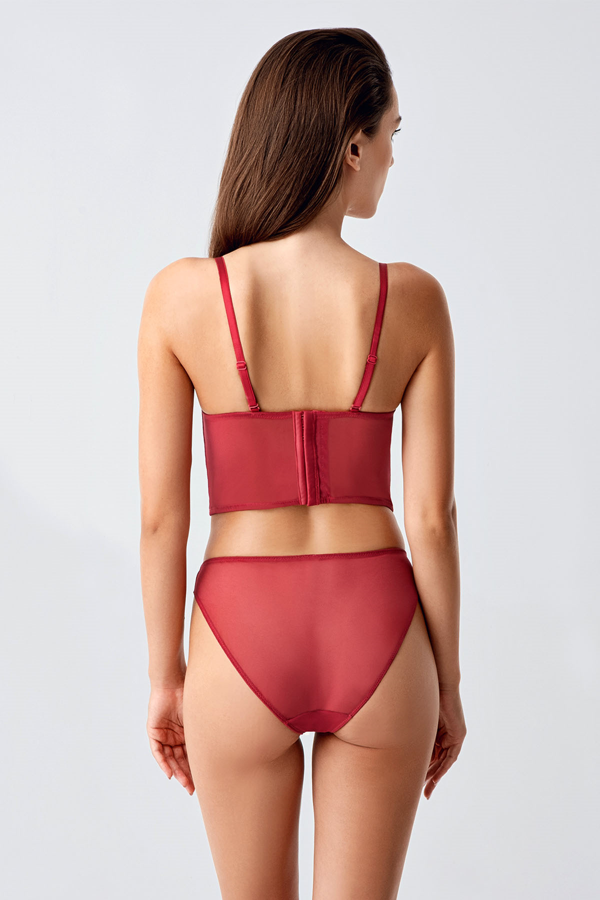 New Bra 4157 Kadın Dantelli Çift Push Up Sütyen Külot Takım