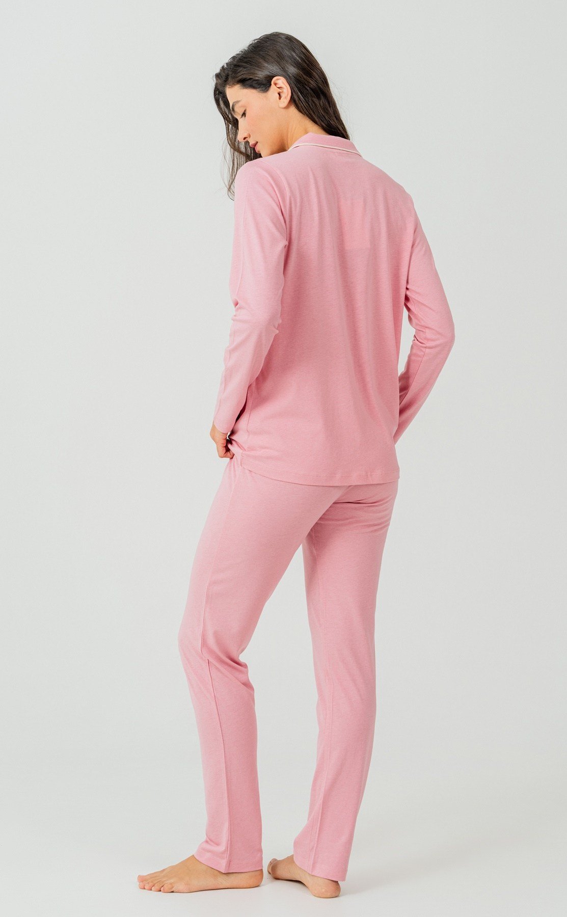 Pierre Cardin PC7717-S Kadın Ön.Düğ. Uzun Kol Pijama Takım