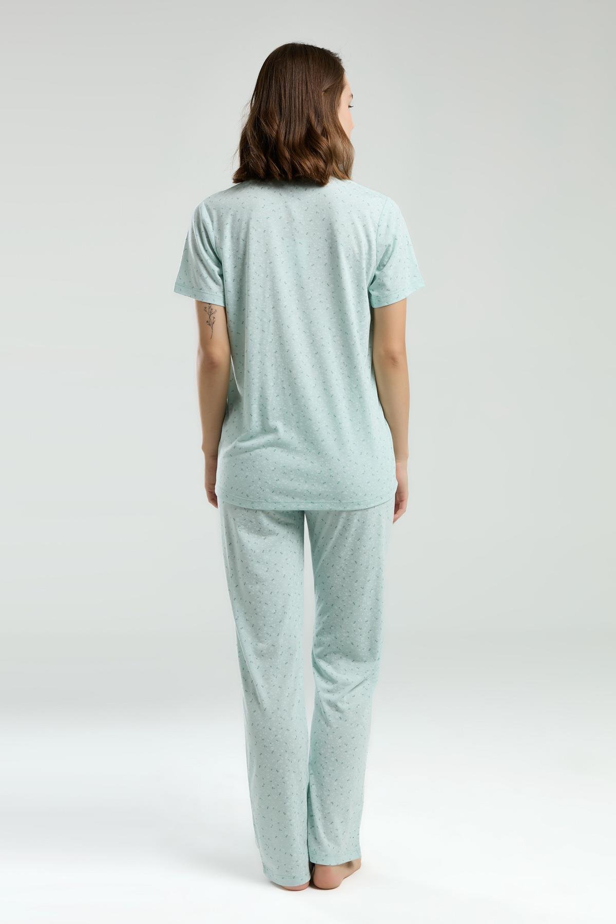 Pierre Cardin PC8990-S Kadın Kısa Kollu Önden Düğmeli Pijama Takım