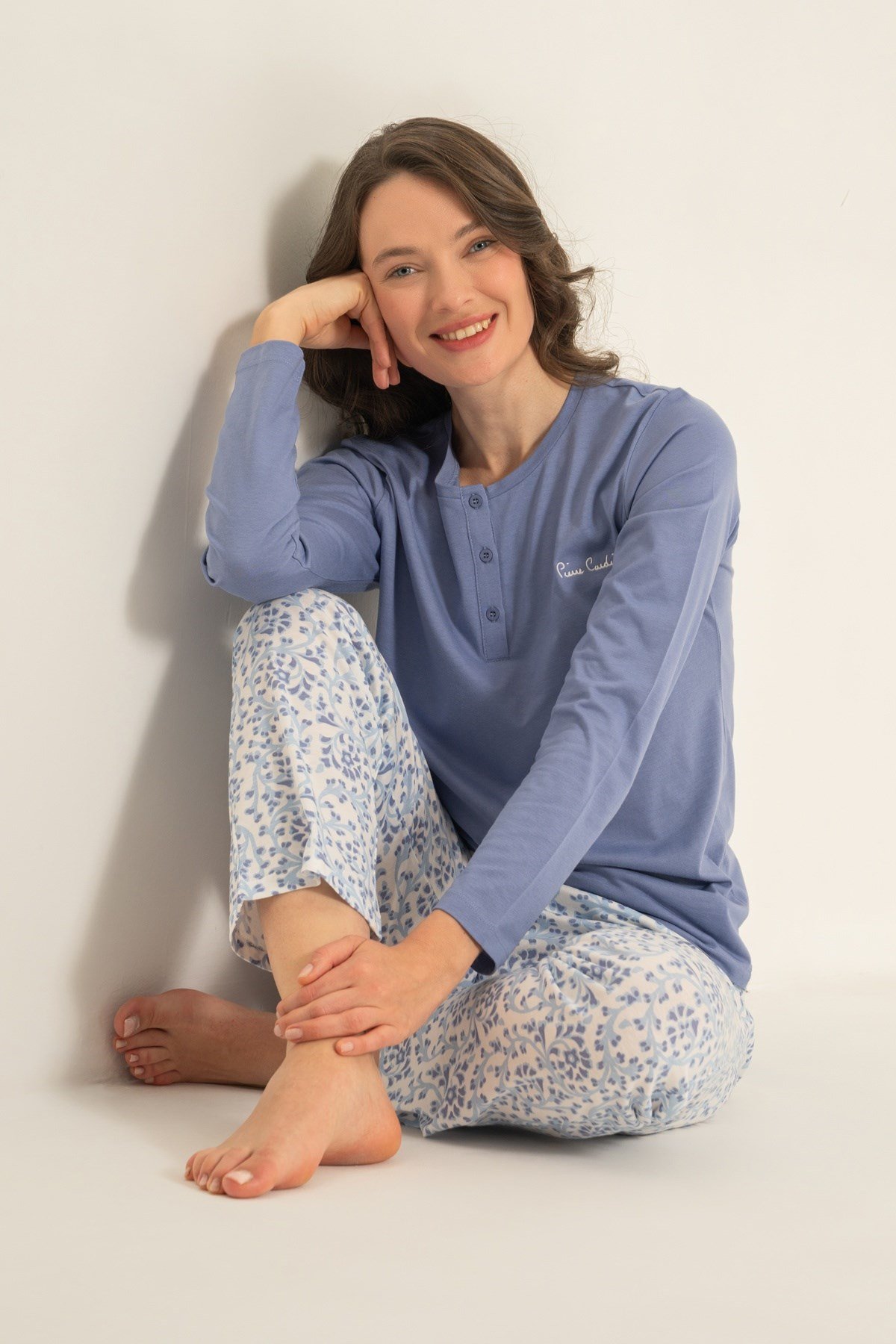 Pierre Cardin PC9270-S Kadın Patlı Uzun Kol Pijama Takımı