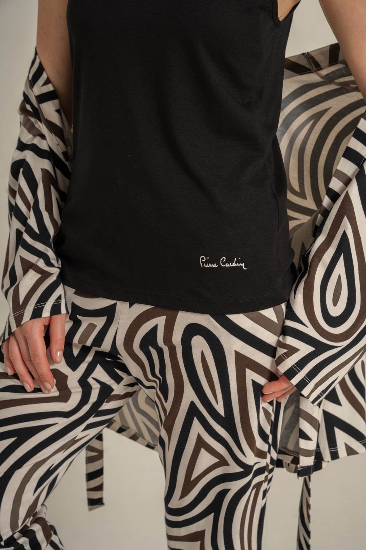 Pierre Cardin PC9282-S Kadın Uzun Kol 3'lü Pijama Takım