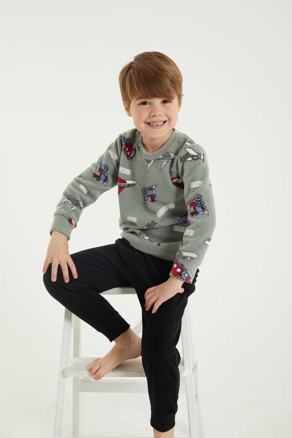 RolyPoly 3001 Erkek Çocuk Polar Pijama Takımı