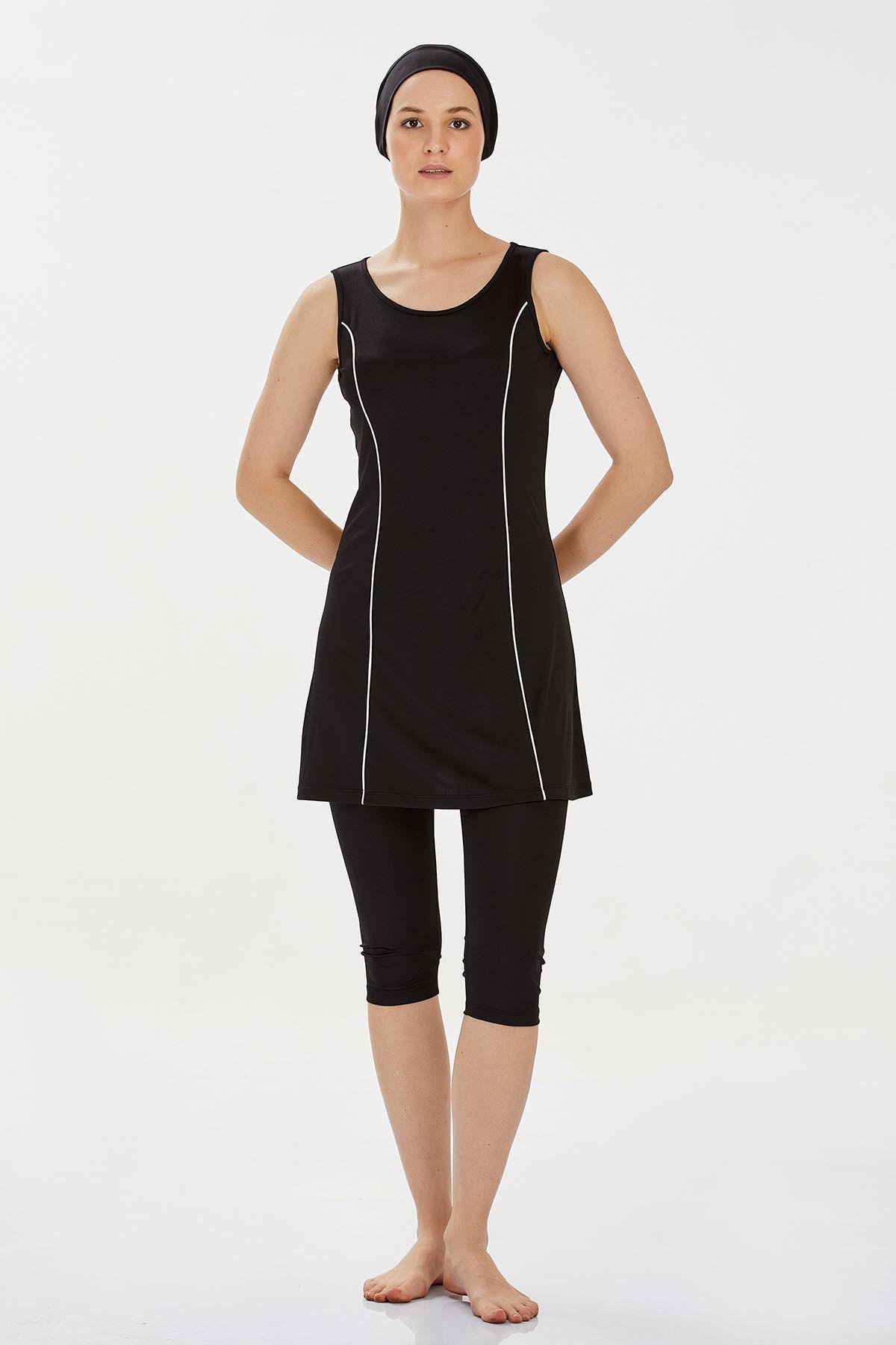 Rozamay 9098 Kadın Kalın Askılı Taytlı Tesettür Mayo