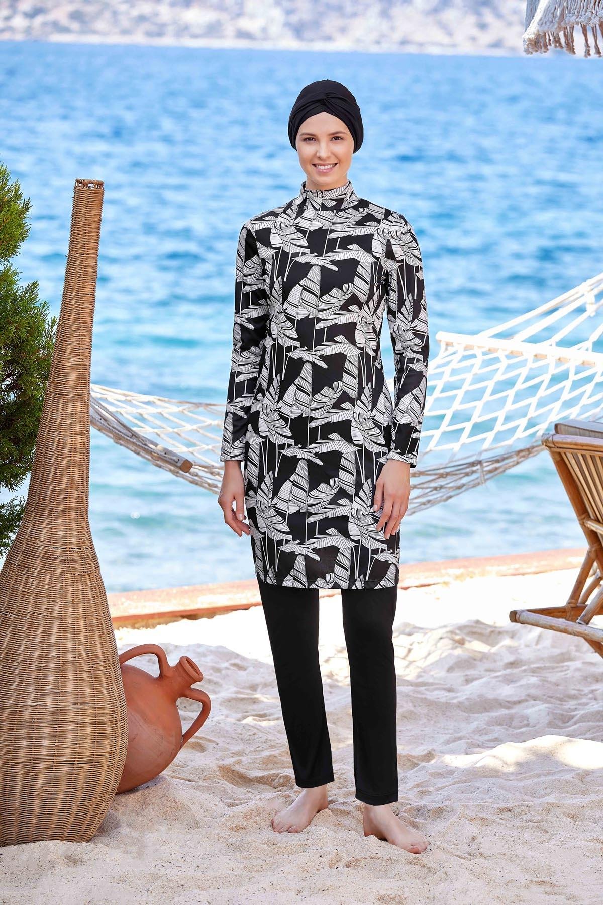 Rozamay 9206 Kadın Likralı Tam Kapalı Tesettür Mayo