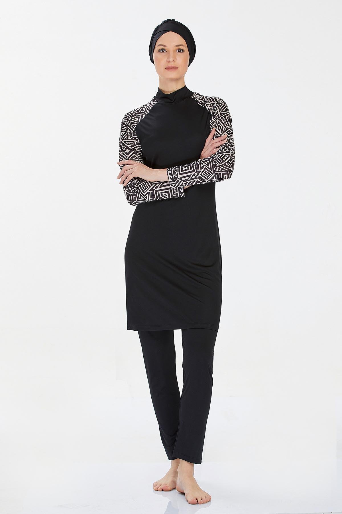 Rozamay 9229 Kadın Likralı Tam Kapalı Tesettür Mayo