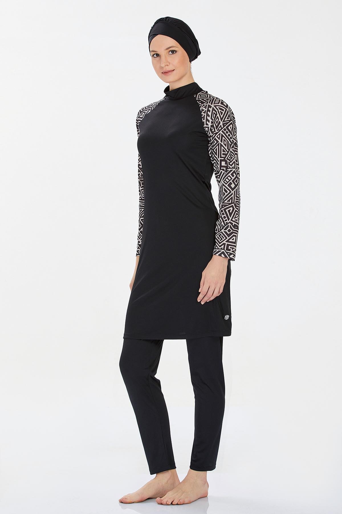 Rozamay 9229 Kadın Likralı Tam Kapalı Tesettür Mayo