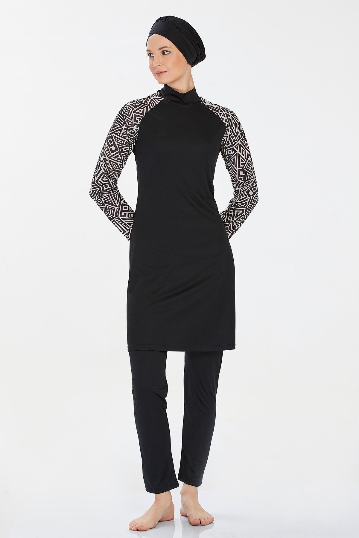 Rozamay 9229 Kadın Likralı Tam Kapalı Tesettür Mayo