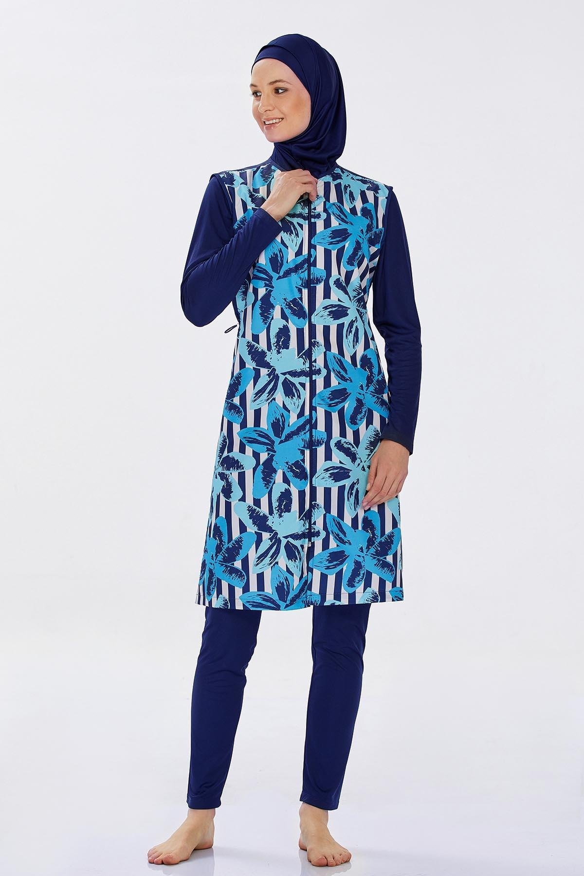 Rozamay 9254 Kadın Likralı Tam Kapalı Tesettür Mayo