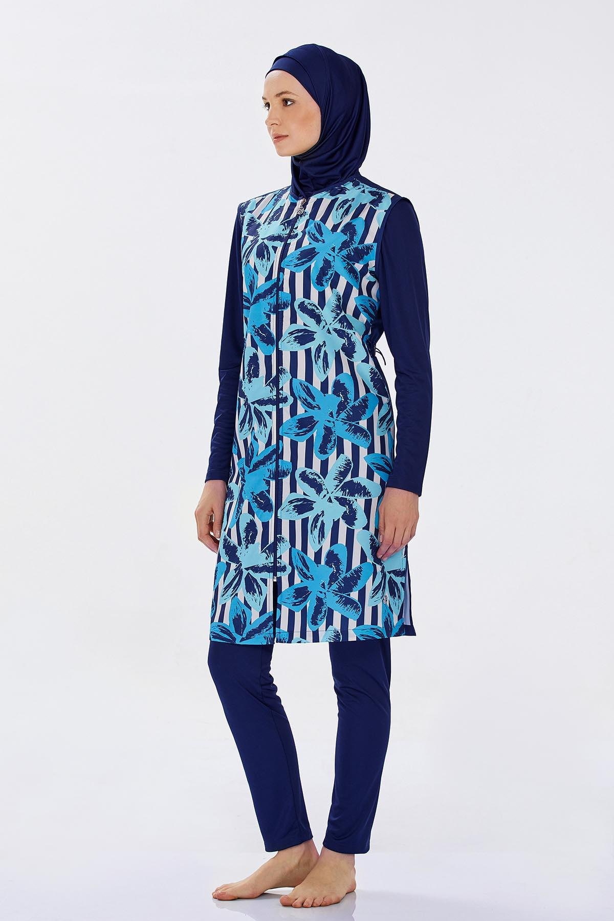 Rozamay 9254 Kadın Likralı Tam Kapalı Tesettür Mayo