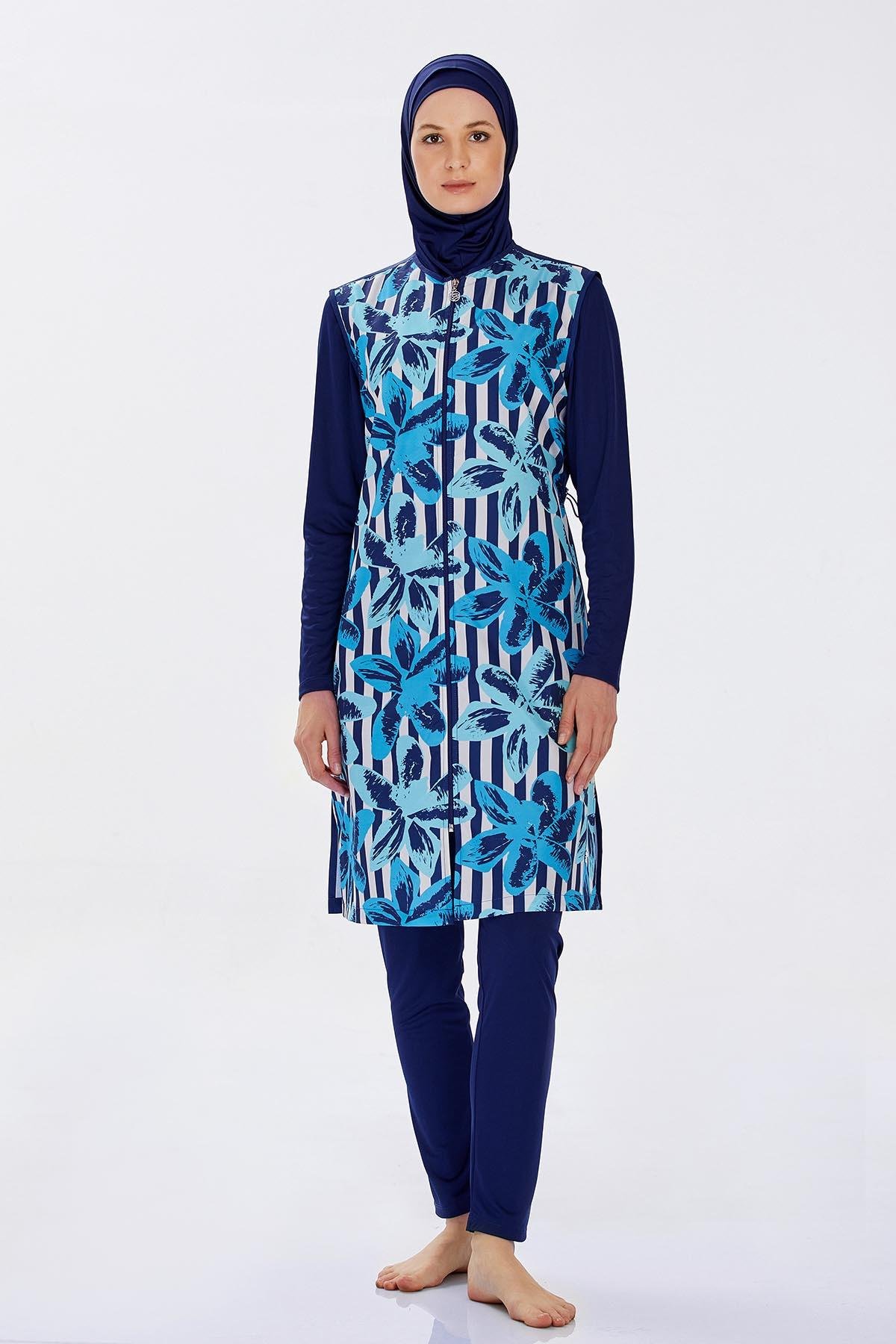 Rozamay 9254 Kadın Likralı Tam Kapalı Tesettür Mayo