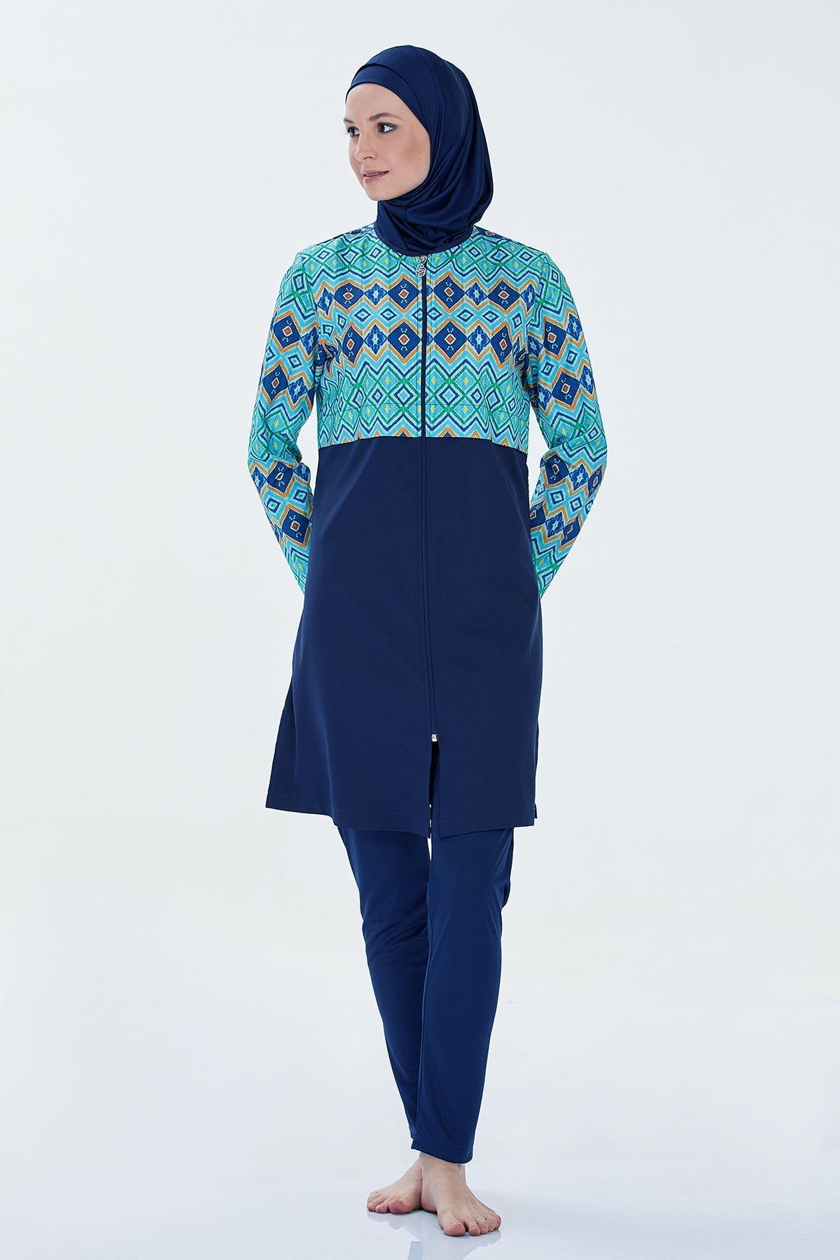 Rozamay 9281 Kadın Likralı Tam Kapalı Tesettür Mayo