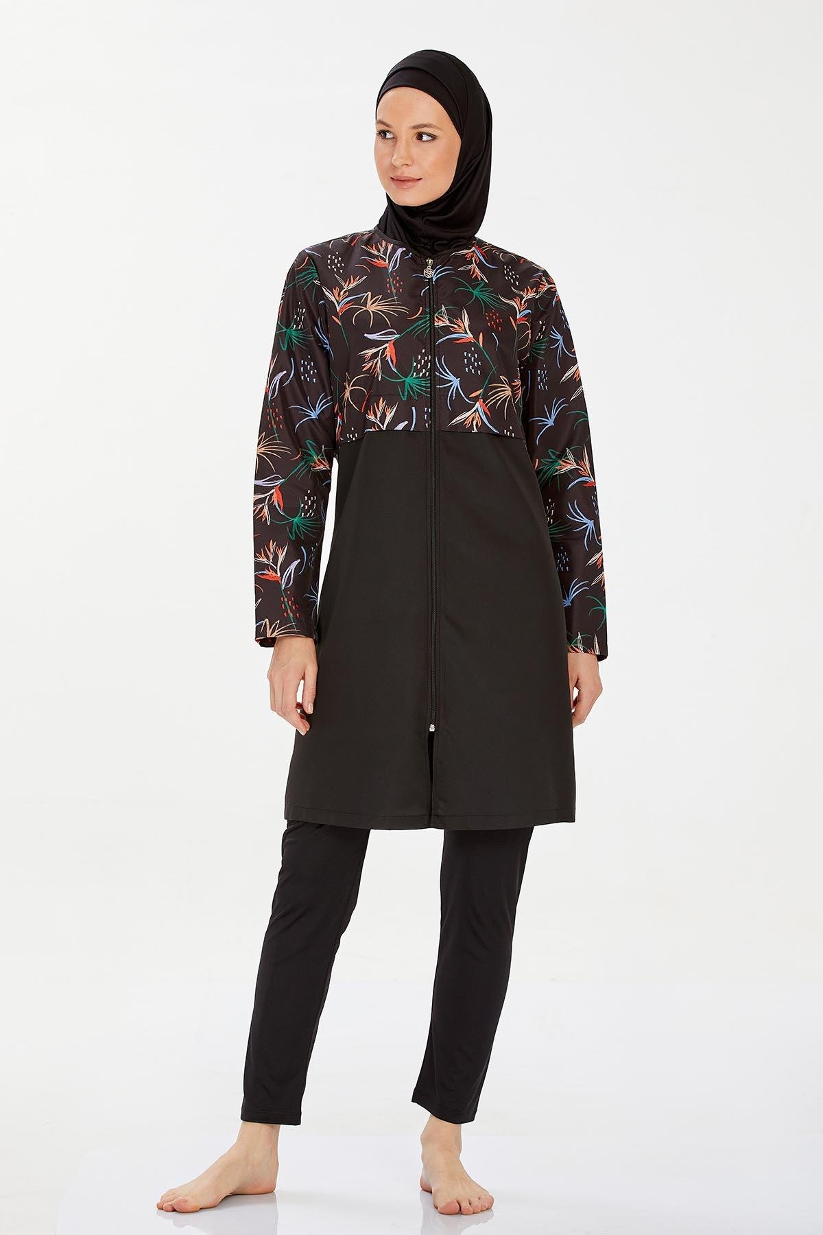 Rozamay 9282 Kadın Likralı Tam Kapalı Tesettür Mayo