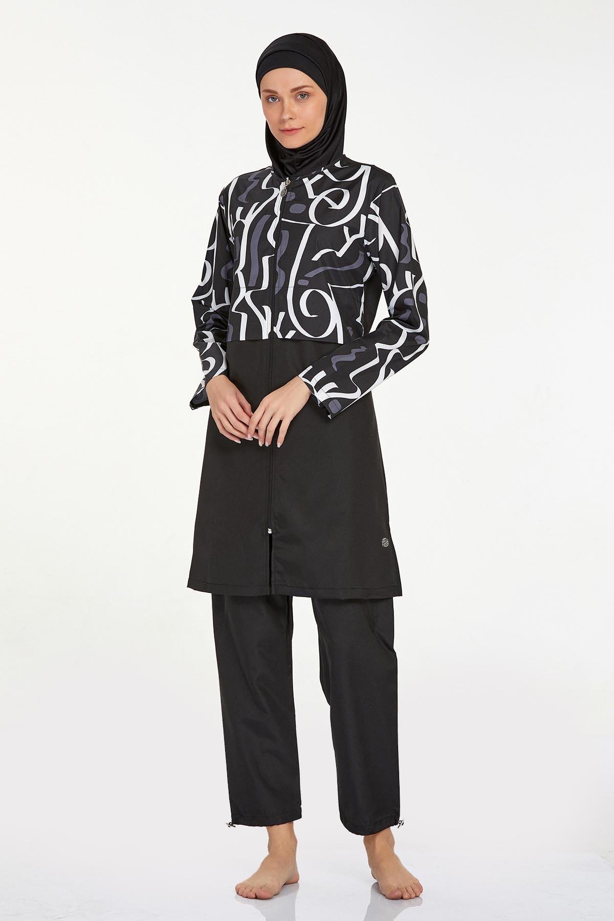 Rozamay 9292 Kadın Likralı Tam Kapalı Tesettür Mayo