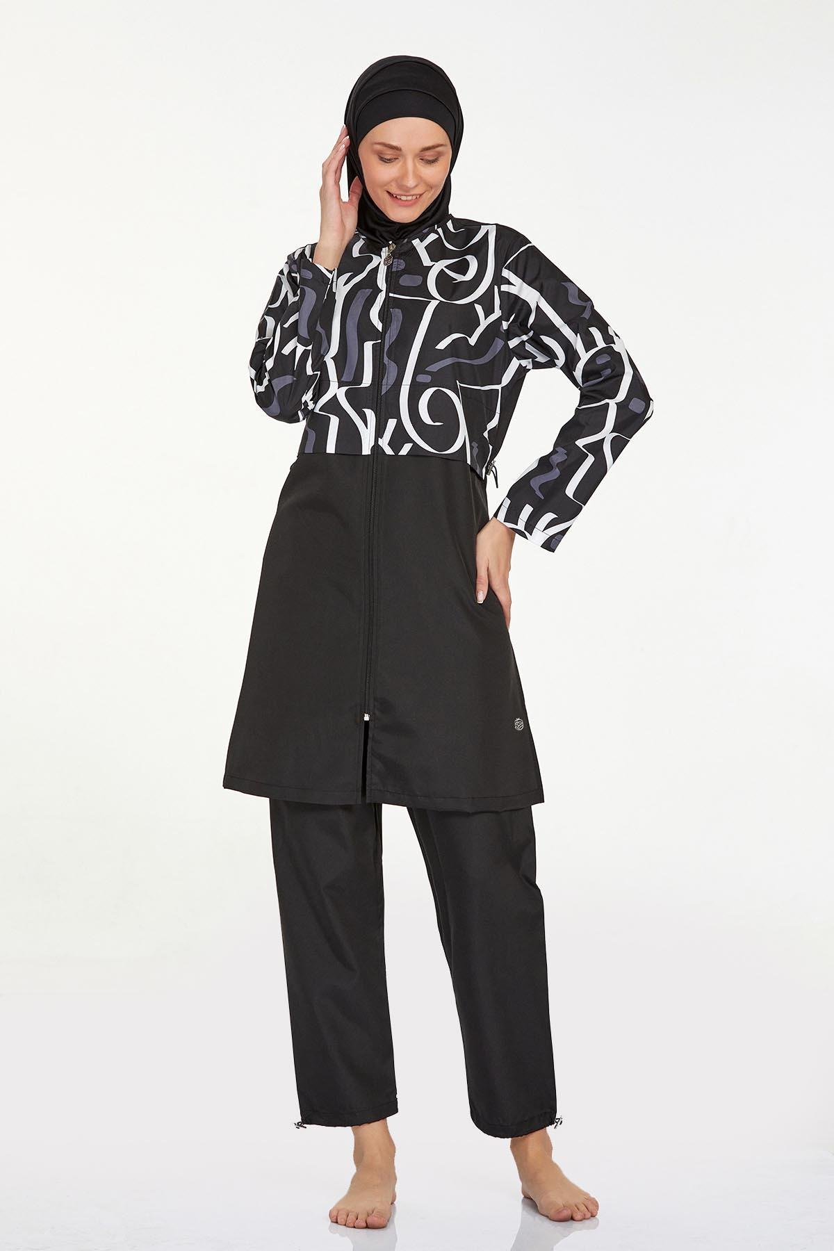 Rozamay 9292 Kadın Likralı Tam Kapalı Tesettür Mayo