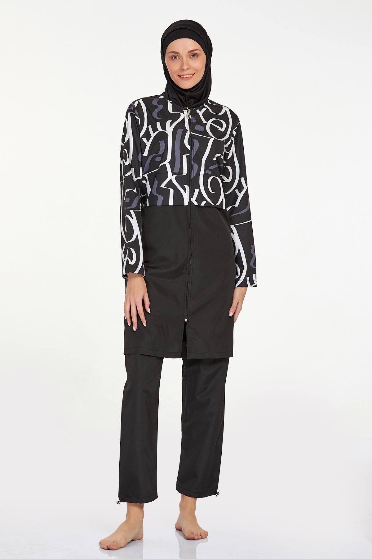 Rozamay 9292 Kadın Likralı Tam Kapalı Tesettür Mayo