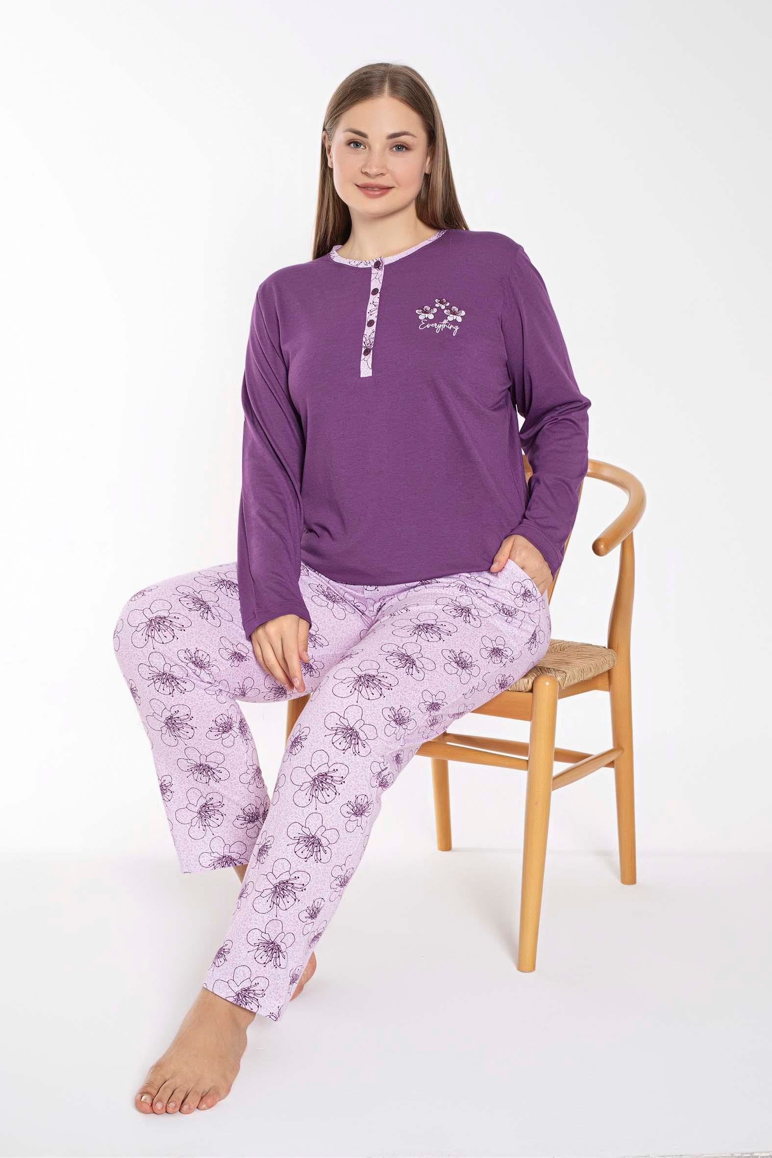 Senfoni 6089 Kadın Uzun Kollu Battal Pijama Takımı