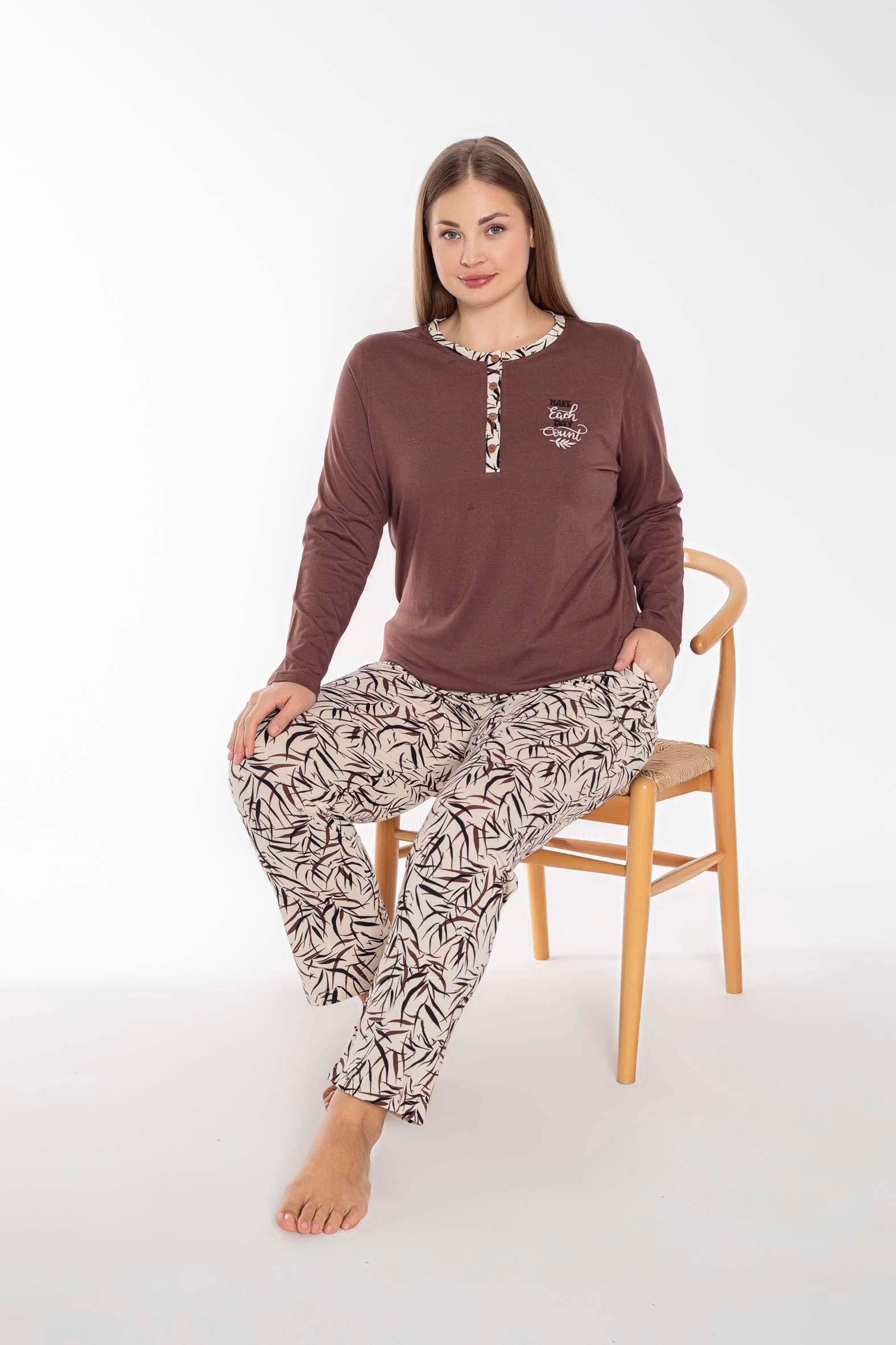 Senfoni 6102 Kadın Uzun Kollu Battal Pijama Takımı