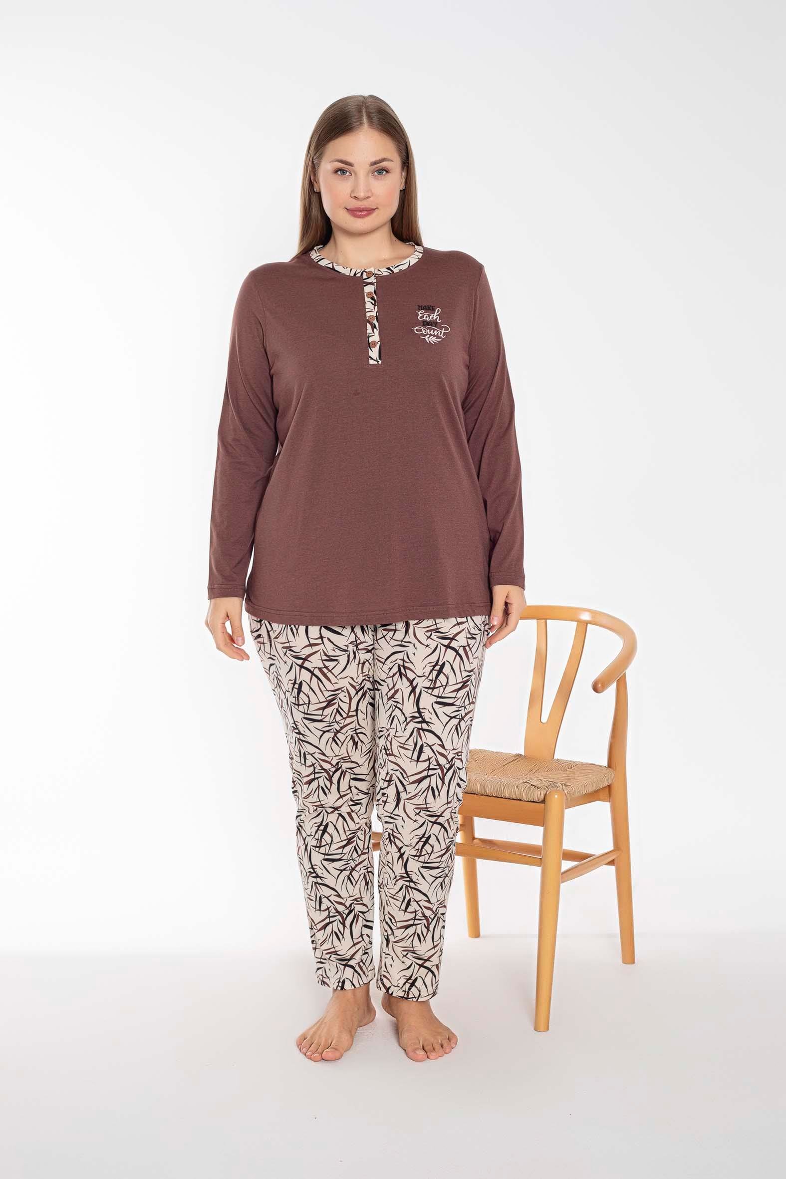 Senfoni 6102 Kadın Uzun Kollu Battal Pijama Takımı