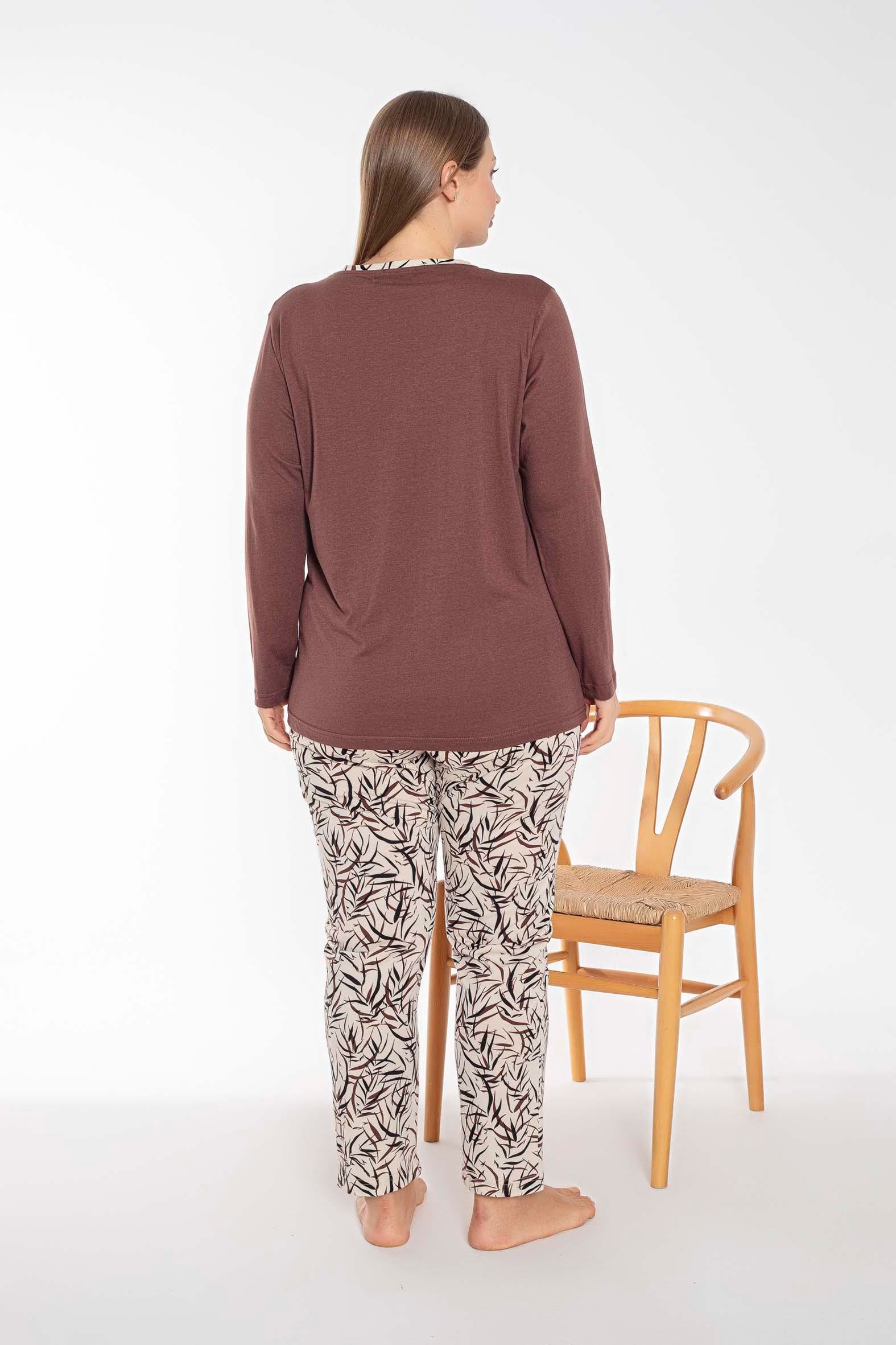 Senfoni 6102 Kadın Uzun Kollu Battal Pijama Takımı