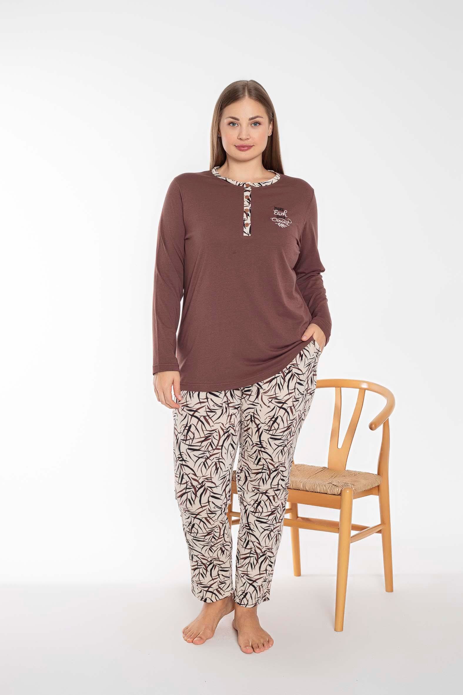 Senfoni 6102 Kadın Uzun Kollu Battal Pijama Takımı