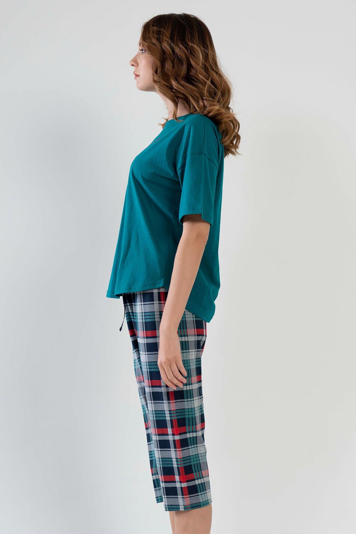 Vienetta 1110580424 Kadın Kısa Kollu Kaprili Pijama Takımı