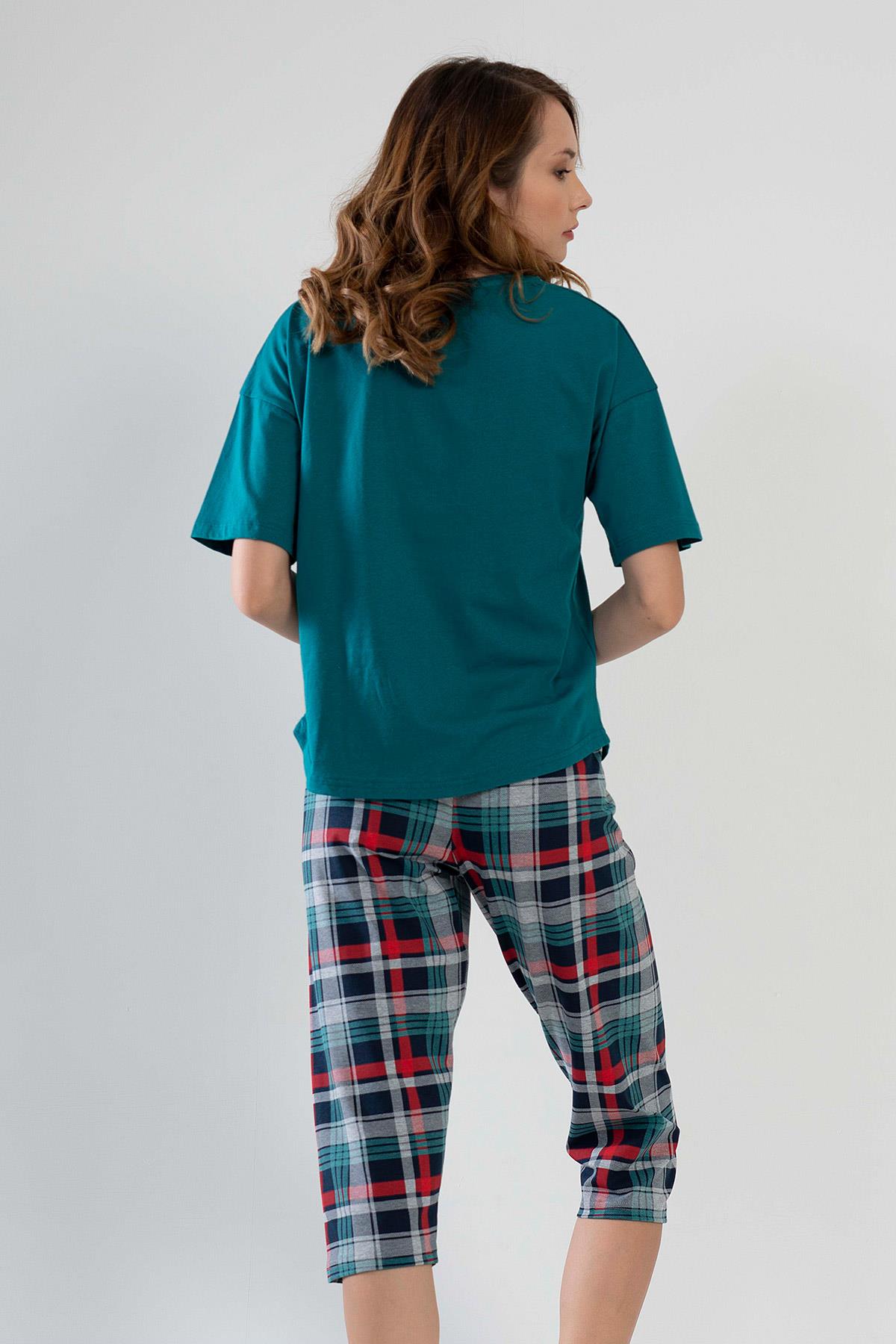 Vienetta 1110580424 Kadın Kısa Kollu Kaprili Pijama Takımı