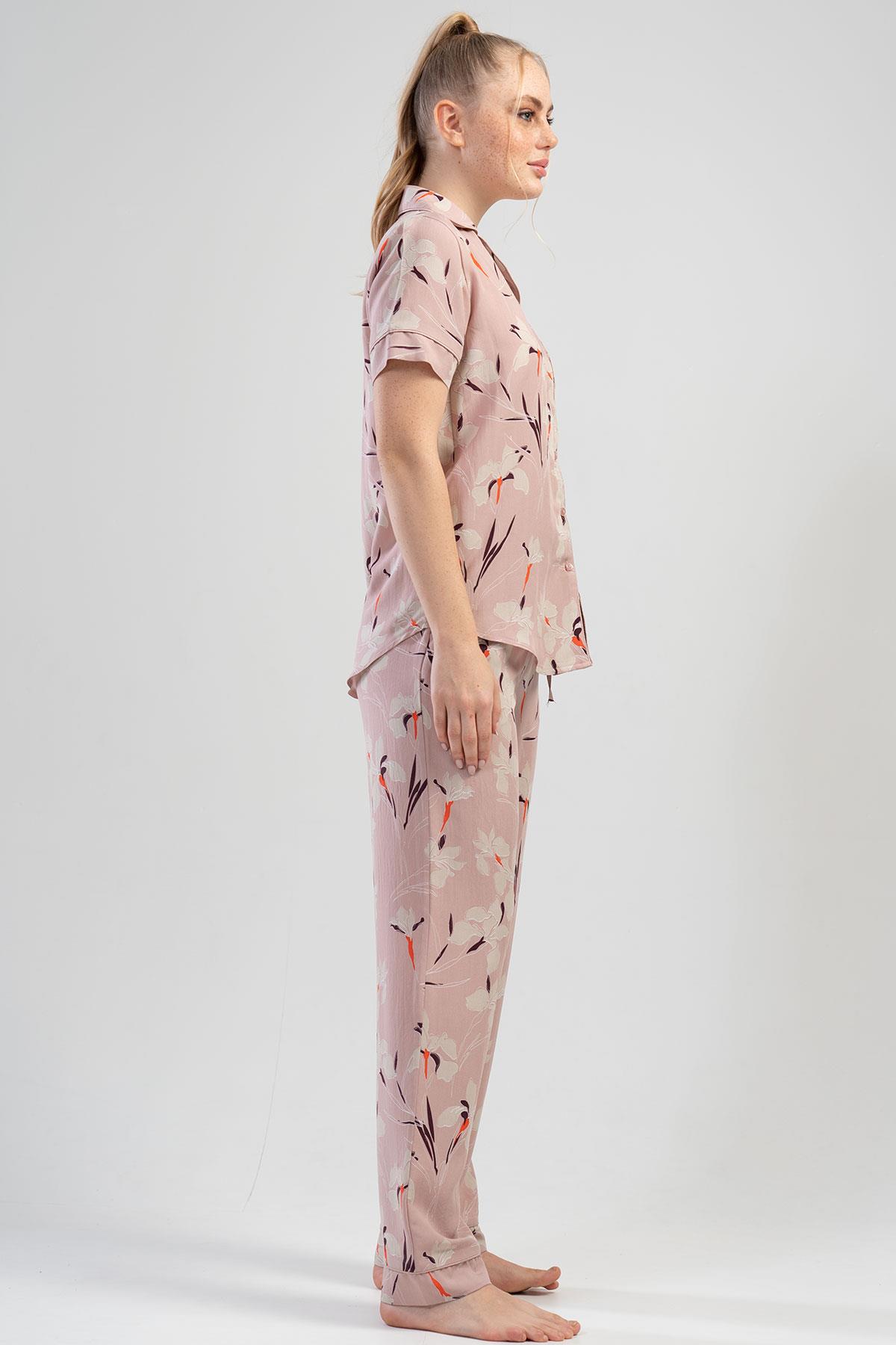 Vienetta 1110720442  Kadın Kısa Kollu Önden Düğmeli Pijama Takımı