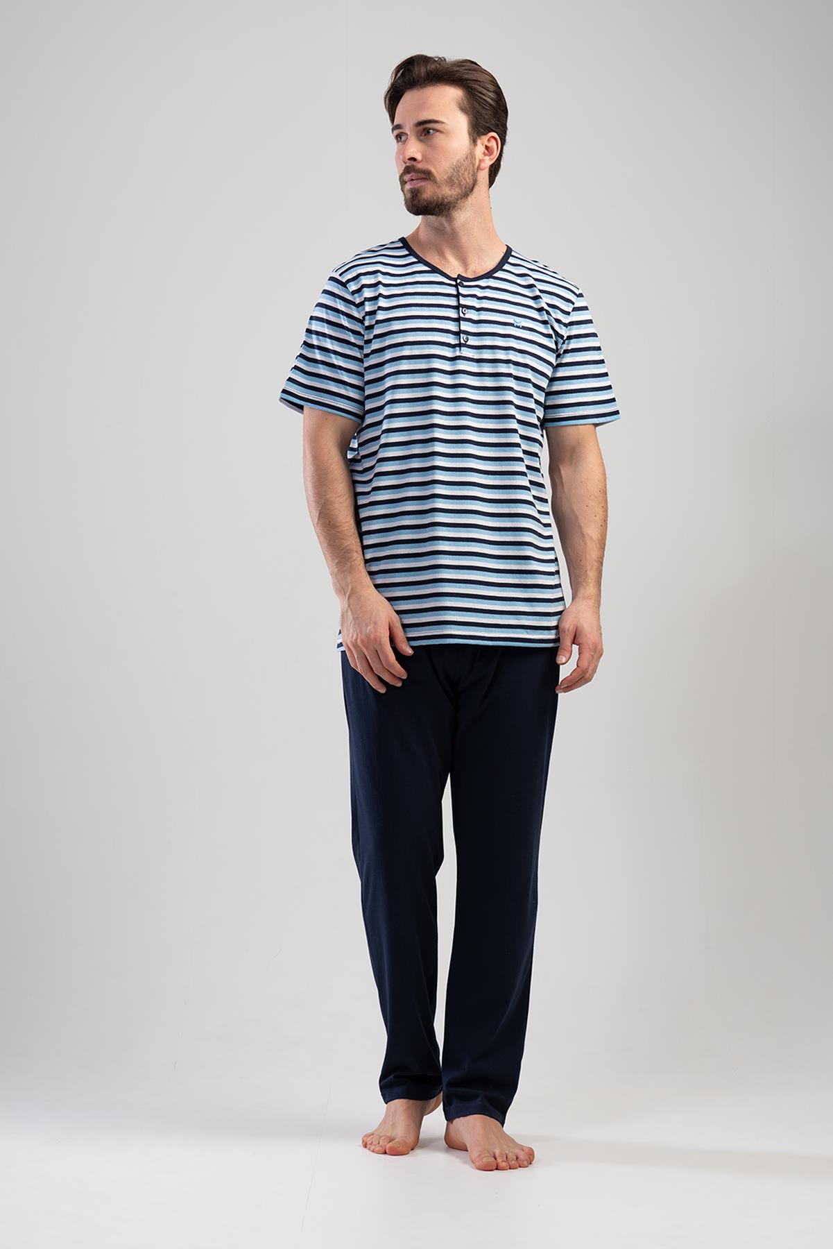 Vienetta 1112000000 Erkek Kısa Kollu Büyük Beden Pijama Takımı