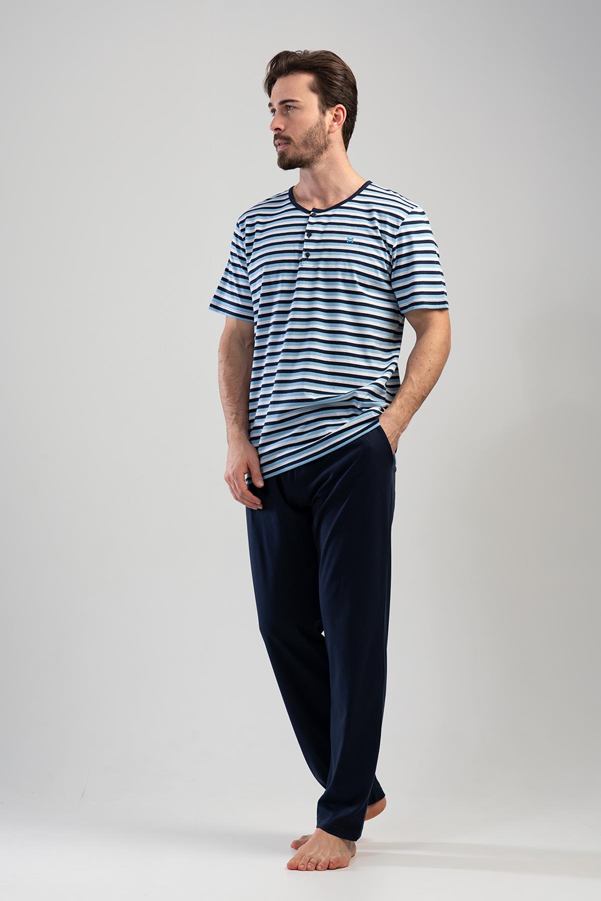 Vienetta 1112000000 Erkek Kısa Kollu Büyük Beden Pijama Takımı