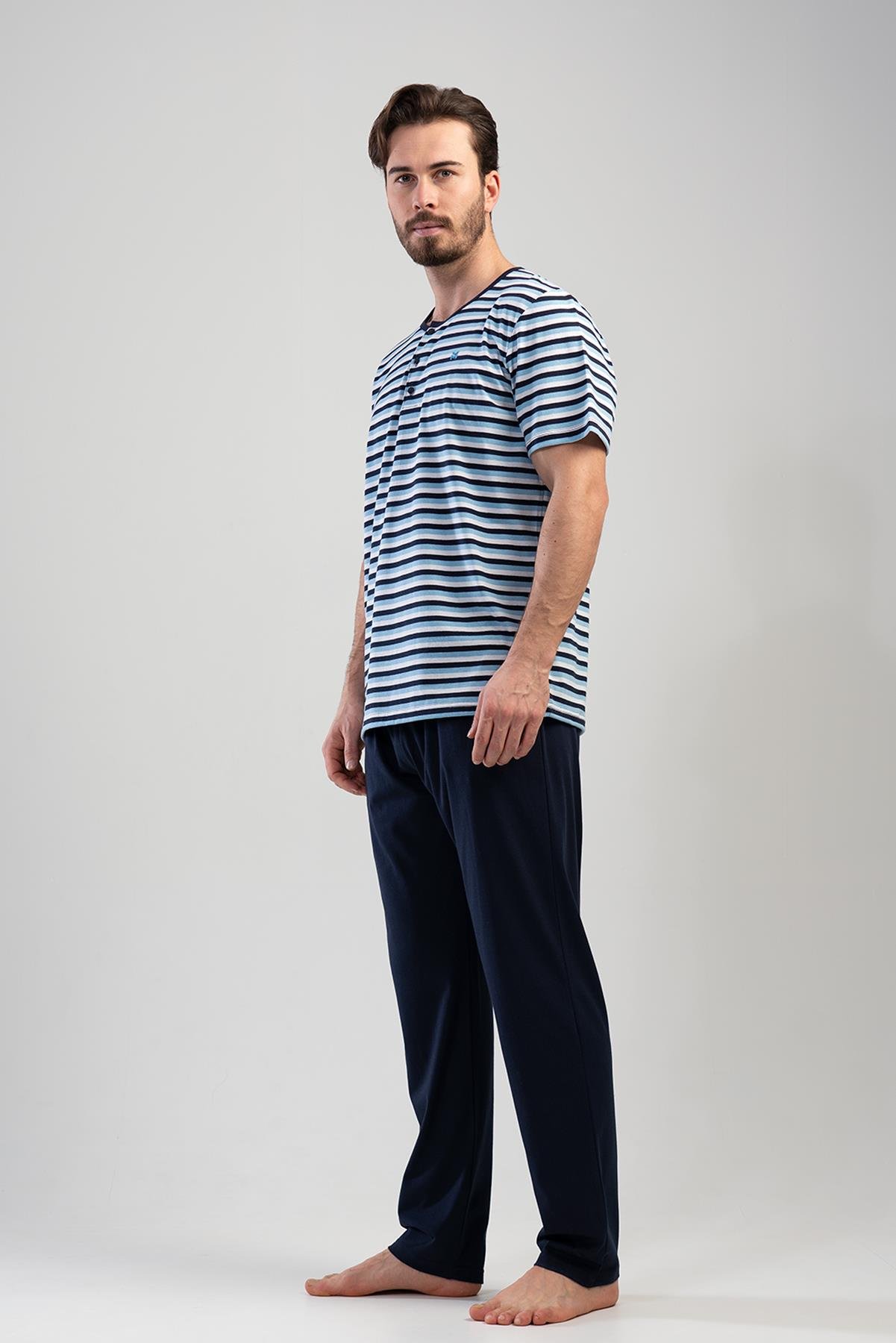 Vienetta 1112000000 Erkek Kısa Kollu Büyük Beden Pijama Takımı