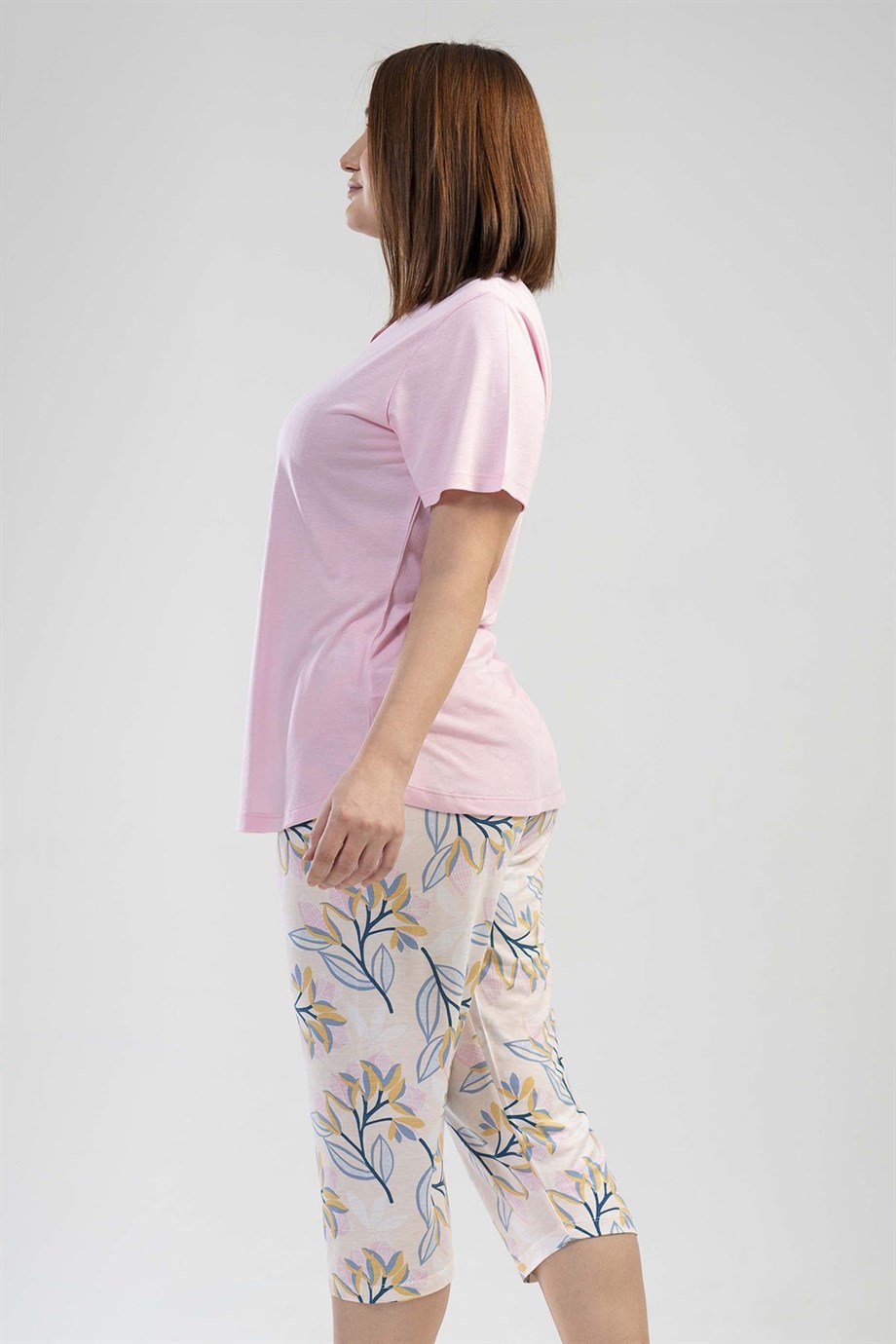 Vienetta 1113876683  Kadın Kısa Kollu Kaprili Büyük Beden Pijama Takımı 1113876683