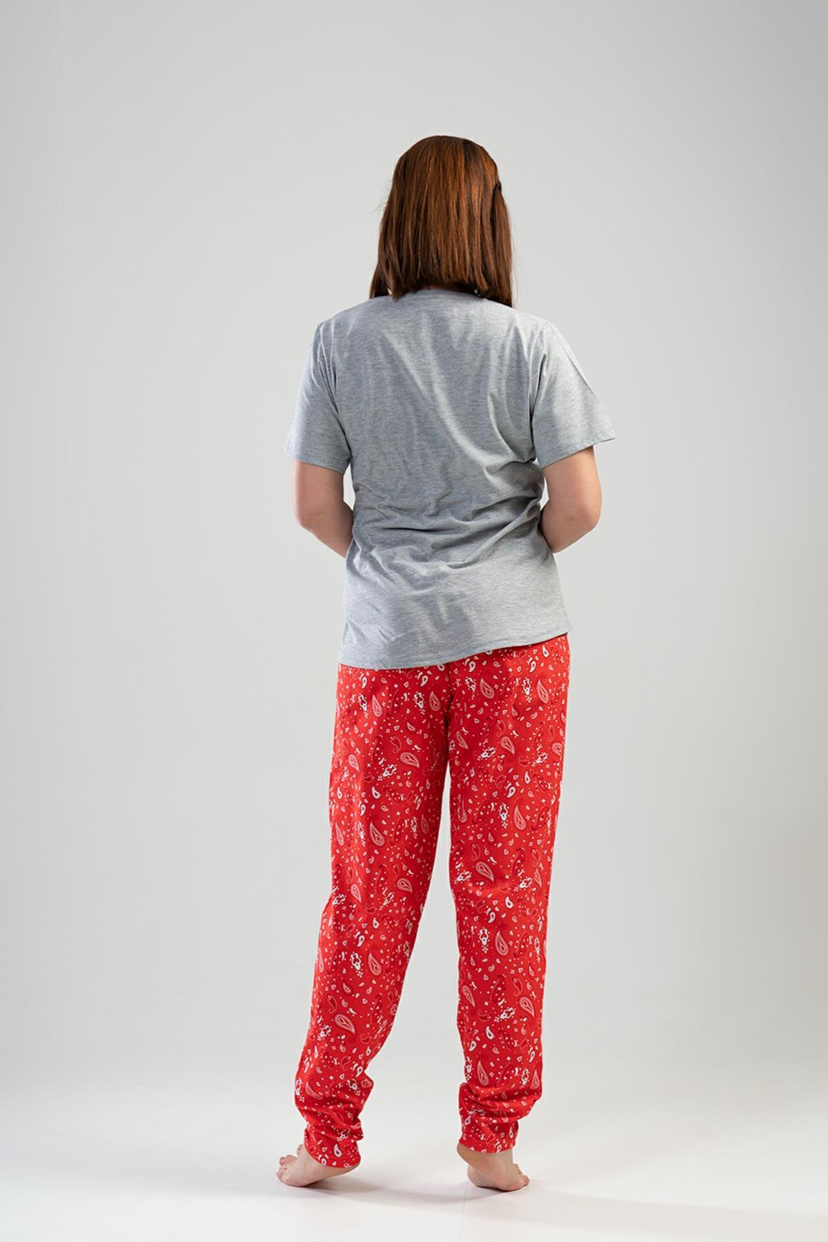 Vienetta 1114600713 Kadın Kısa Kollu Büyük Beden Pijama Takımı