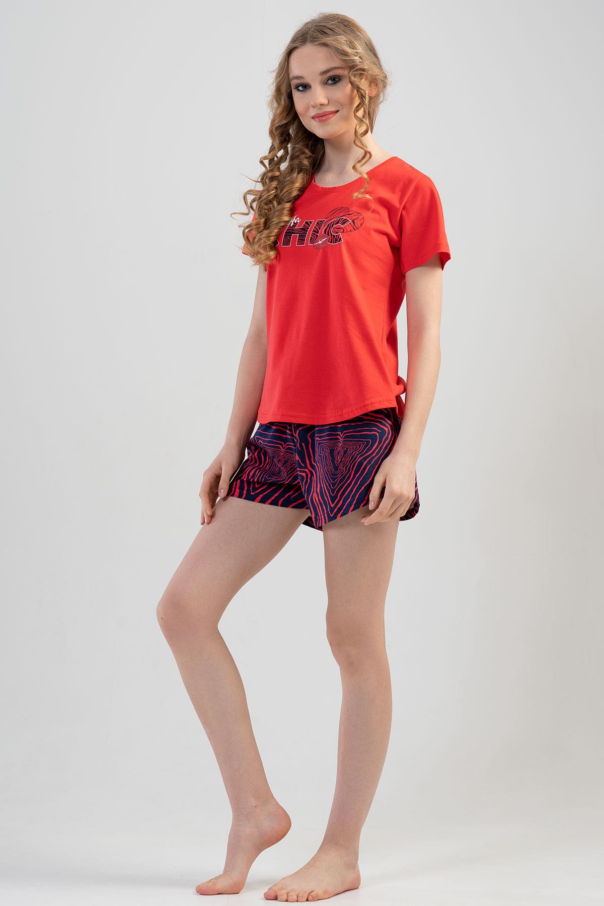 Vienetta 1120990796 Kadın Kısa Kollu Şortlu Pijama Takımı