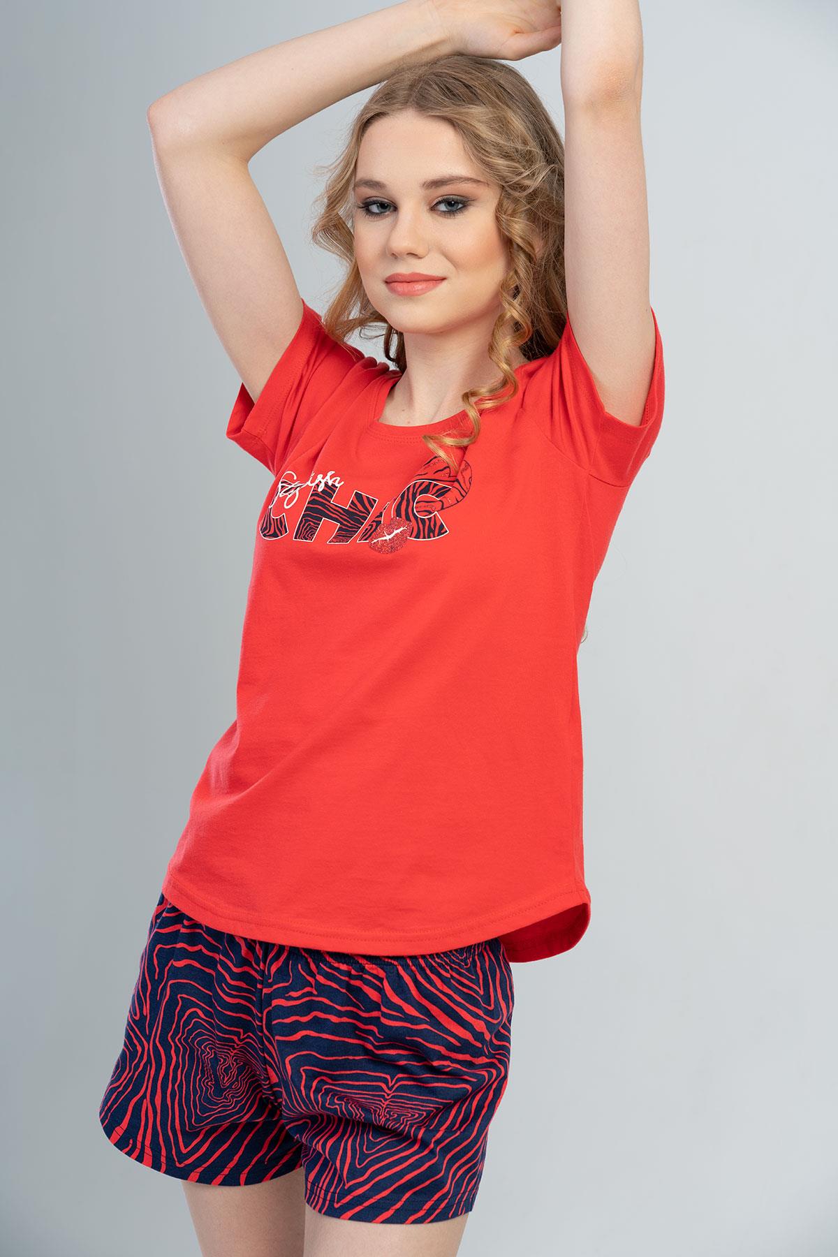 Vienetta 1120990796 Kadın Kısa Kollu Şortlu Pijama Takımı