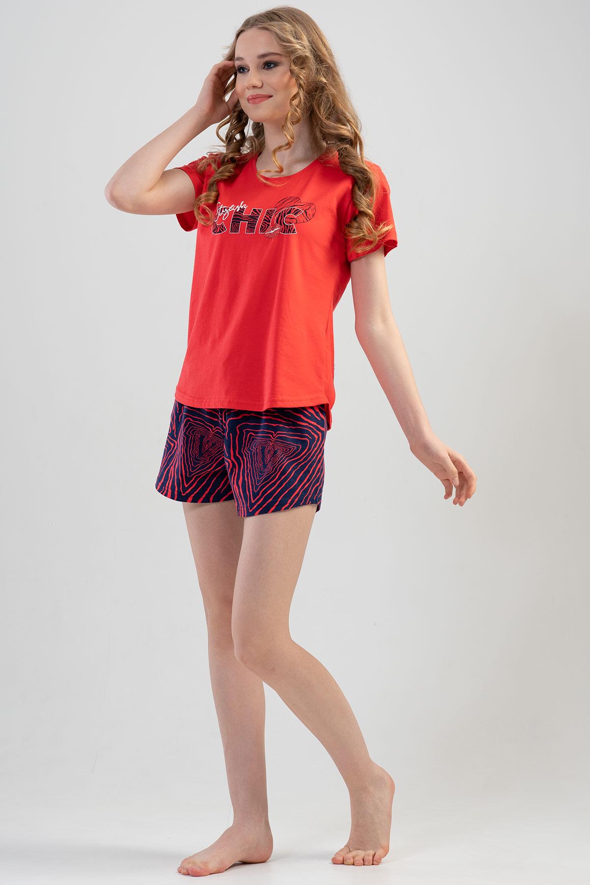 Vienetta 1120990796 Kadın Kısa Kollu Şortlu Pijama Takımı