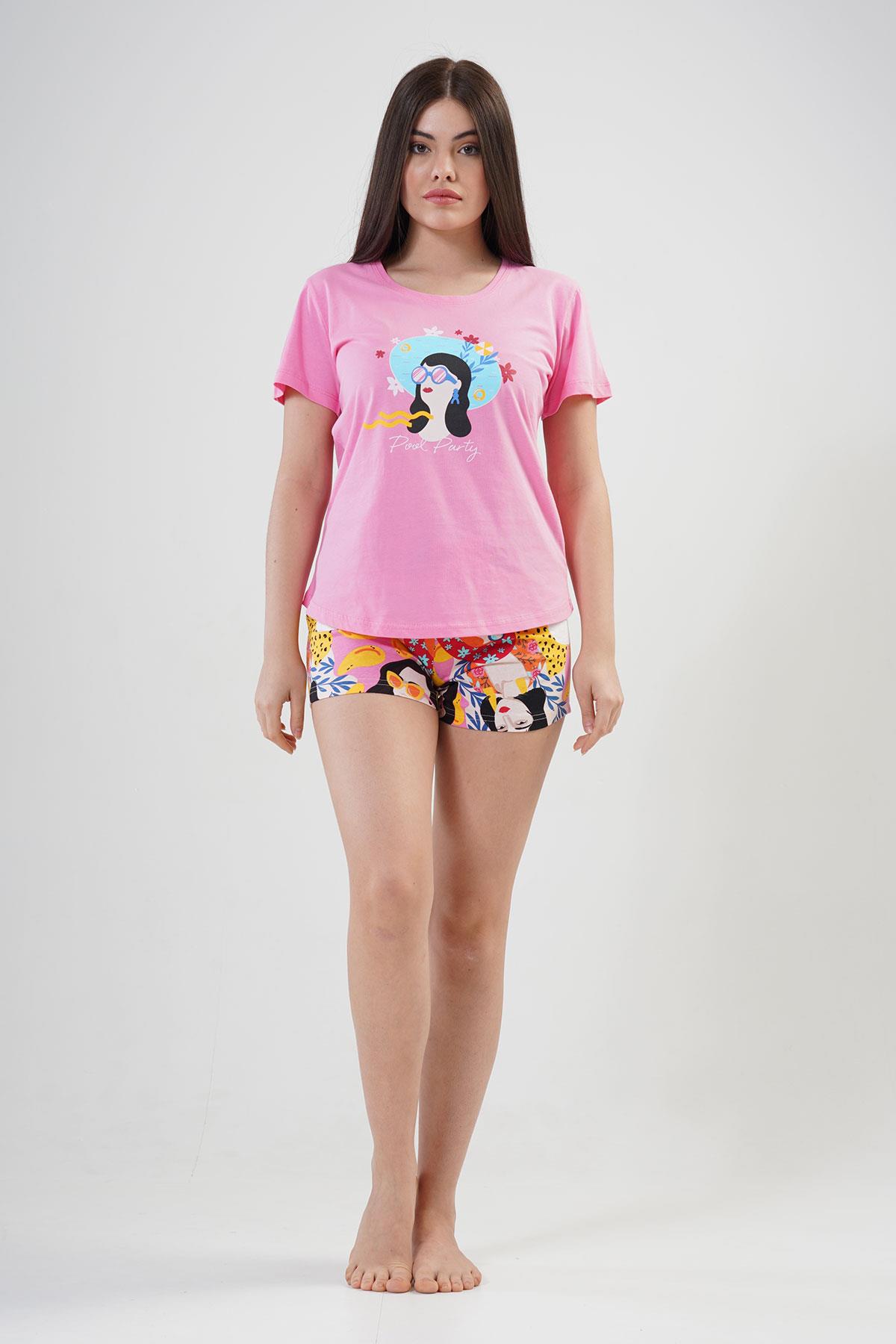 Vienetta 1121100230 Kadın Kısa Kollu Şortlu Pijama Takımı