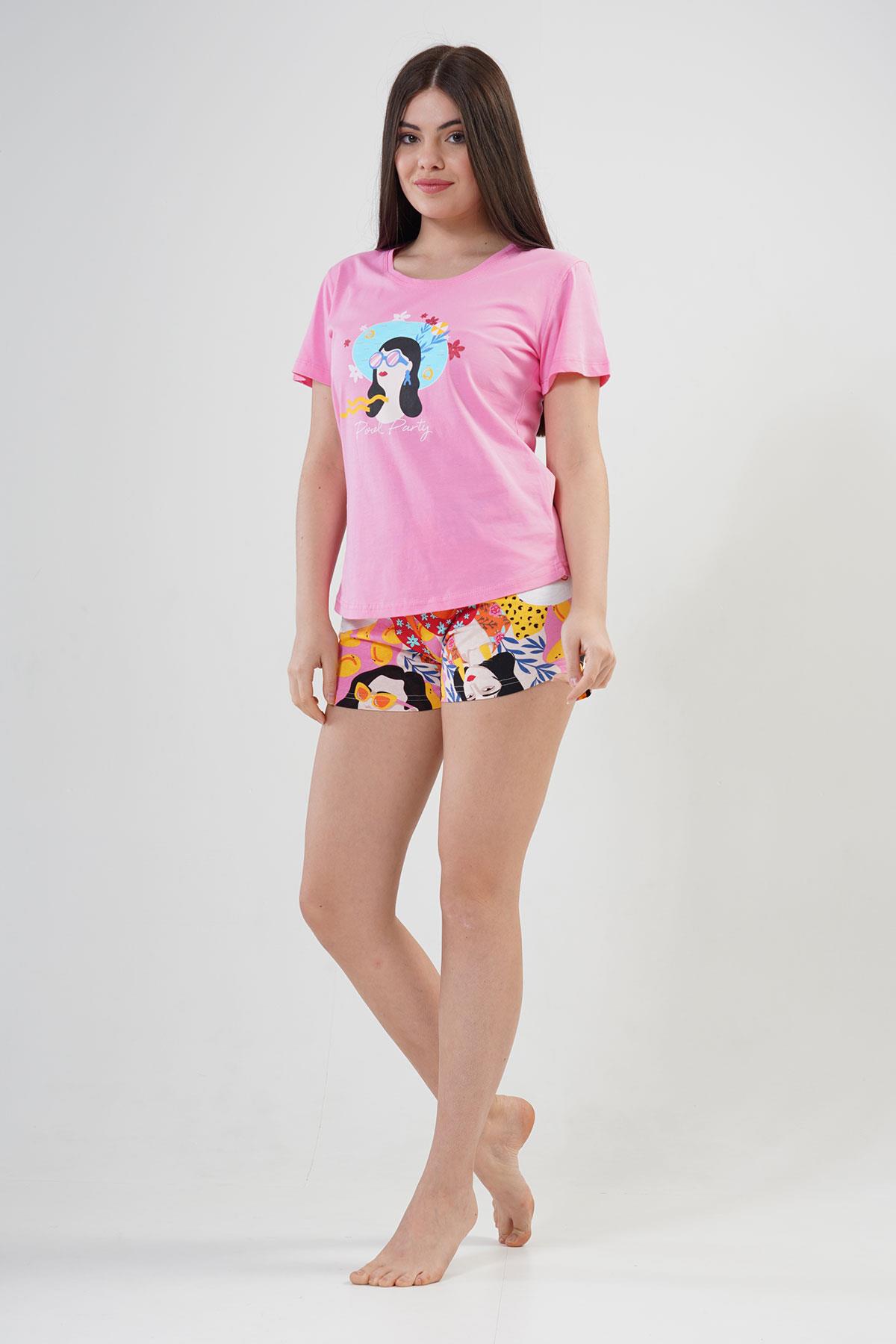 Vienetta 1121100230 Kadın Kısa Kollu Şortlu Pijama Takımı