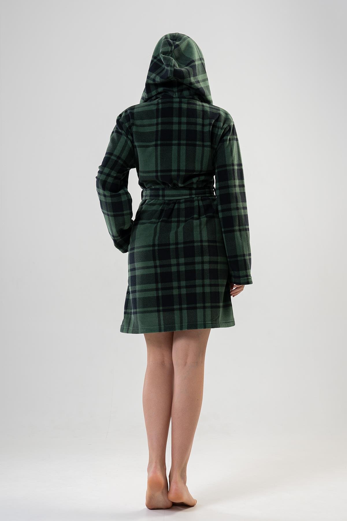 Vienetta 2010240357 Kadın Kapşonlu Uzun Kol Polar Sabahlık