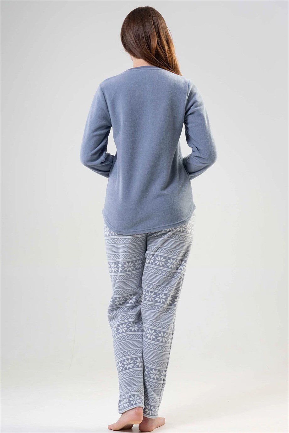 Vienetta 2030703972 Kadın Polar Uzun Kollu Pijama Takımı