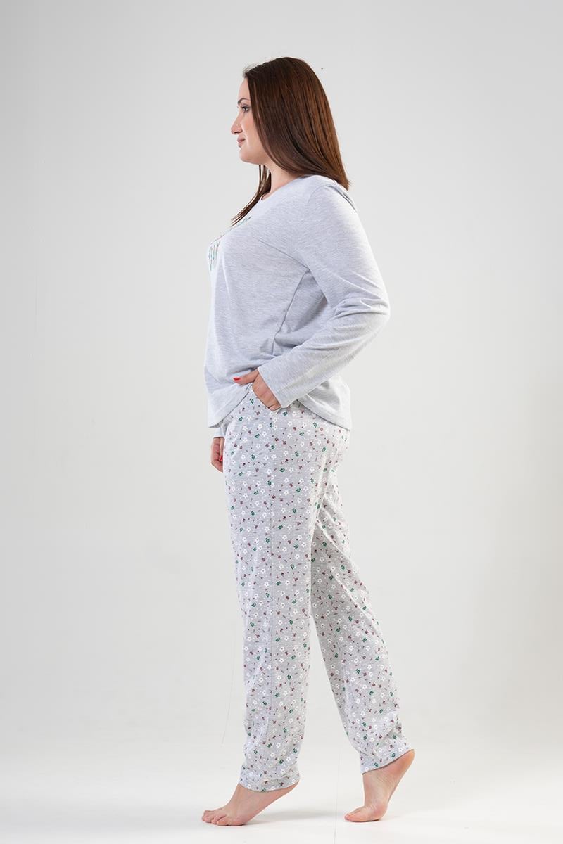Vienetta 2040685137 Kadın Büyük Beden Uzun Kollu Pijama Takımı