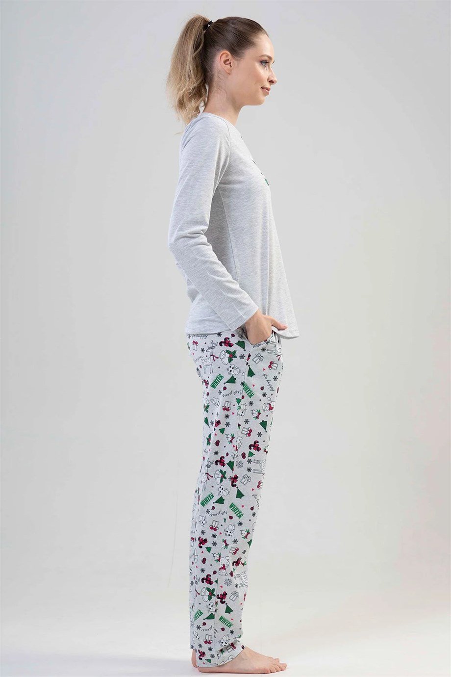Vienetta 2041520414  Kadın Uzun Kollu Pijama Takımı