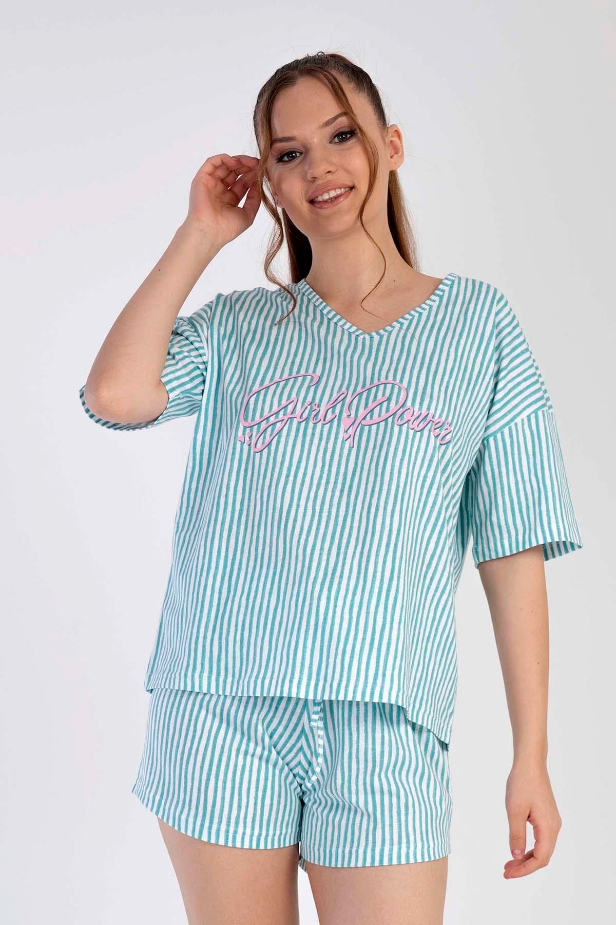 Vienetta 2111880839 Kadın Kısa Kollu Şortlu Pijama Takımı