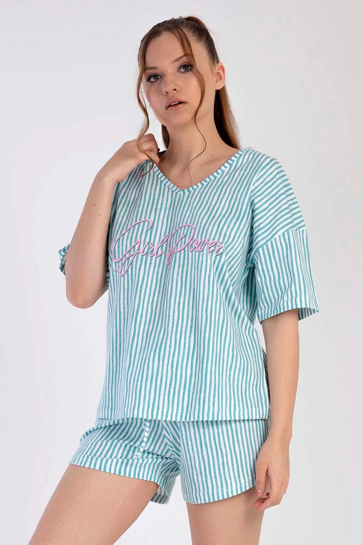 Vienetta 2111880839 Kadın Kısa Kollu Şortlu Pijama Takımı