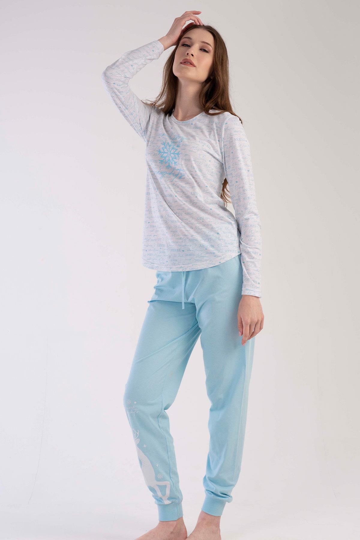 Vienetta 3031231734 Kadın Uzun Kollu Pijama Takımı