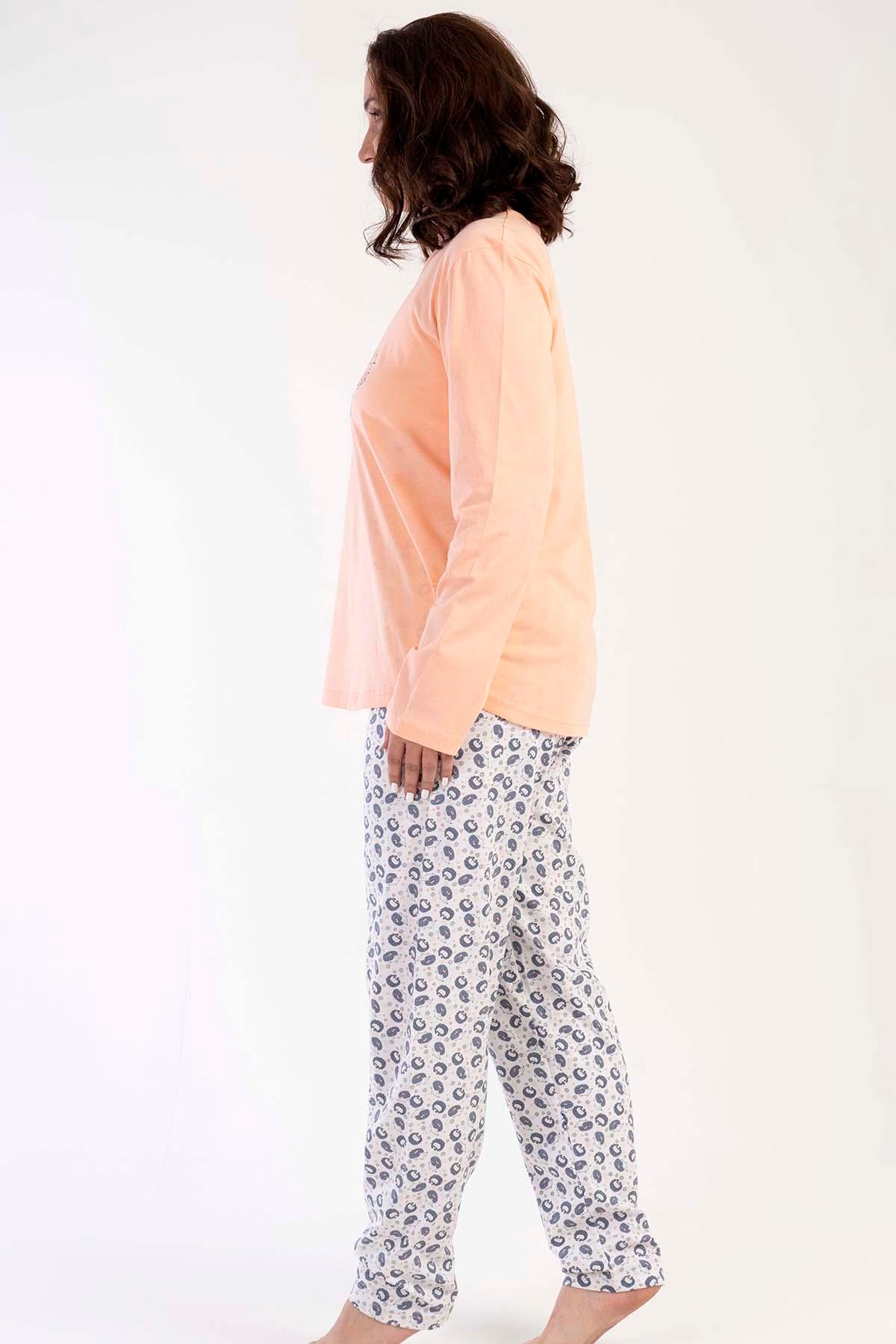 Vienetta 3032147601 Kadın Uzun Kollu Büyük Beden P.Suprem Pijama Takımı